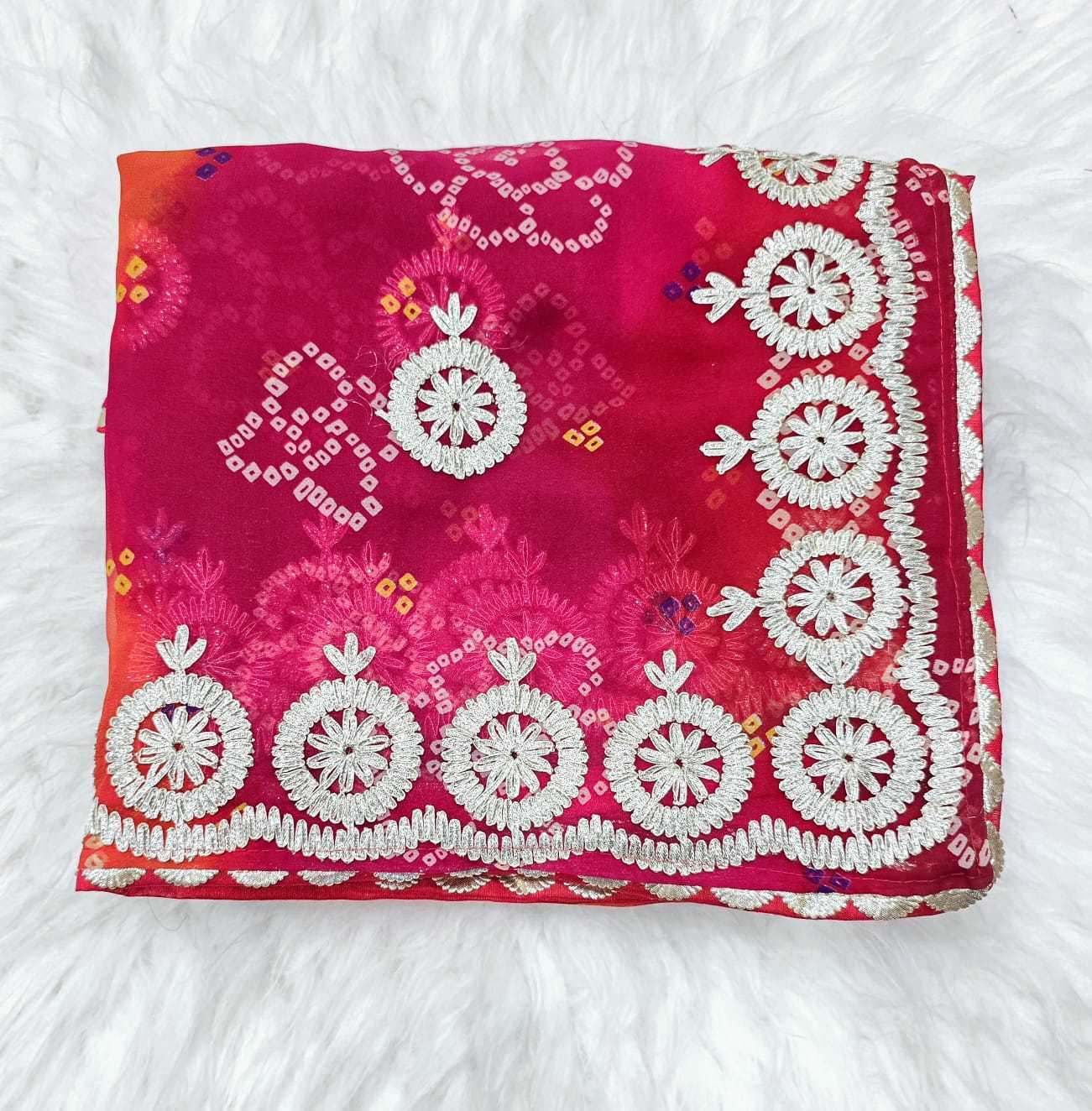 YNF GEORGETTE RJK 48 SAREES WHOLESALE GEORGETTE GOTA PATTI RAJASTHANI SAREES MANUFACTURER
