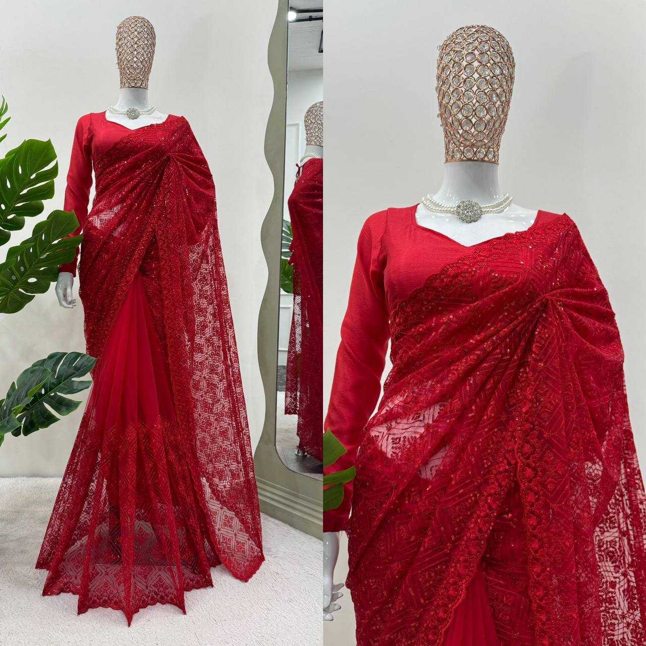 YNF SOFT NET RIN133 507 SAREES WHOLESALE NET PARTY WEAR FANCY SAREES MANUFACTURER