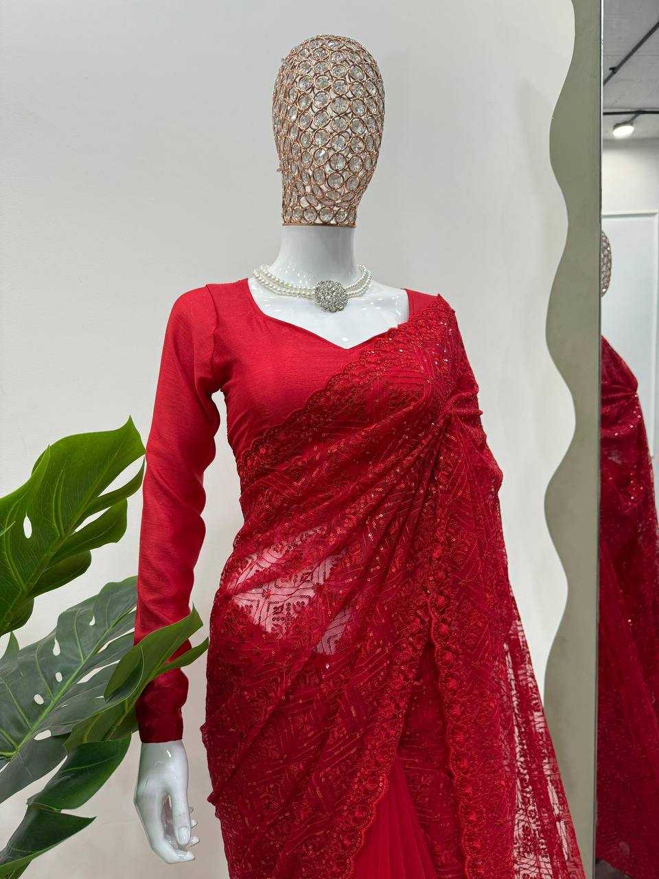 YNF SOFT NET RIN133 507 SAREES WHOLESALE NET PARTY WEAR FANCY SAREES MANUFACTURER