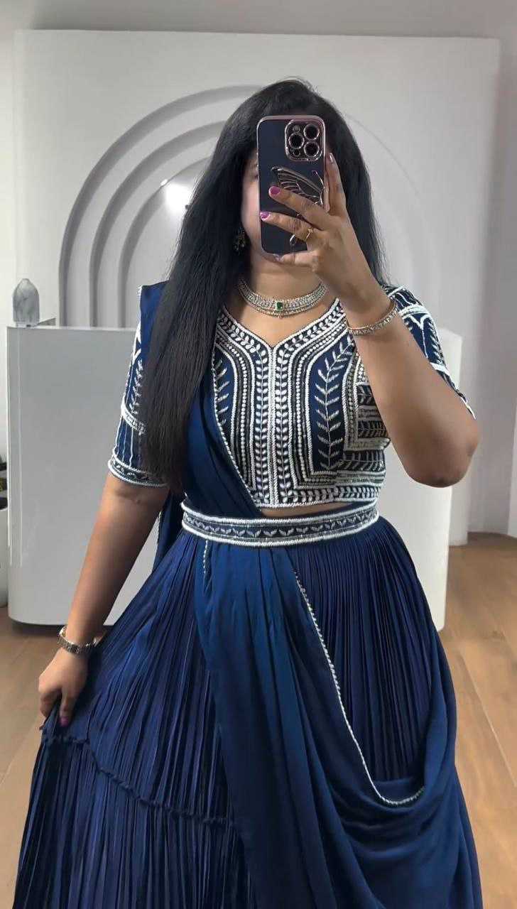 YNF GEORGETTE KESH176 126 LEHENGAS WHOLESALE FANCY EMBROIDERED GEORGETTE LEHENGA WITH BELT LEHENGAS MANUFACTURER