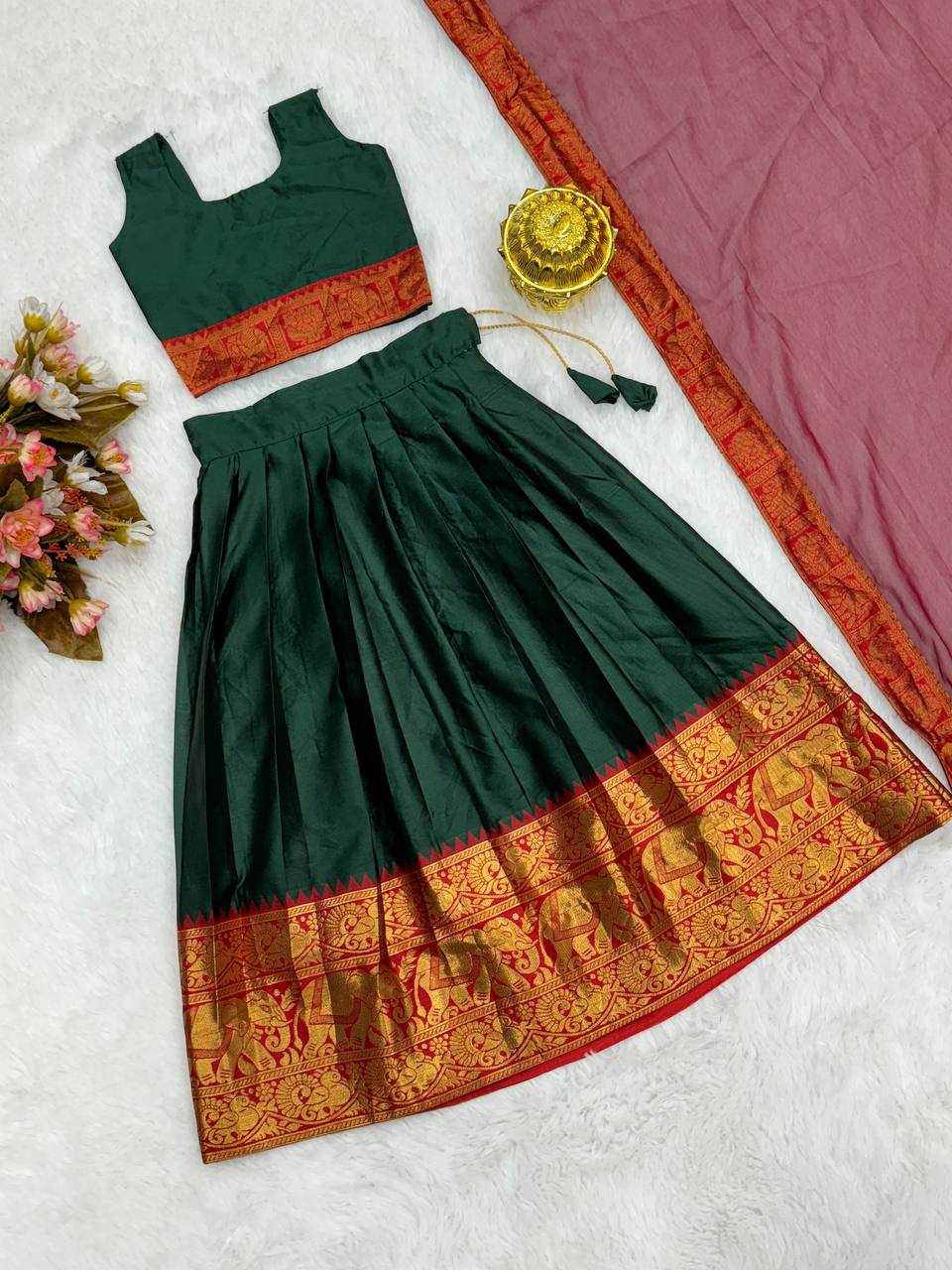 YNF PURE SILK KESH163 21 LEHENGAS WHOLESALE KIDS LEHENGAS MANUFACTURER