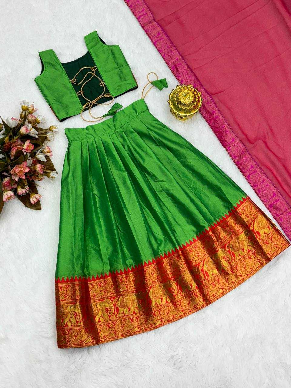 YNF PURE SILK KESH163 21 LEHENGAS WHOLESALE KIDS LEHENGAS MANUFACTURER