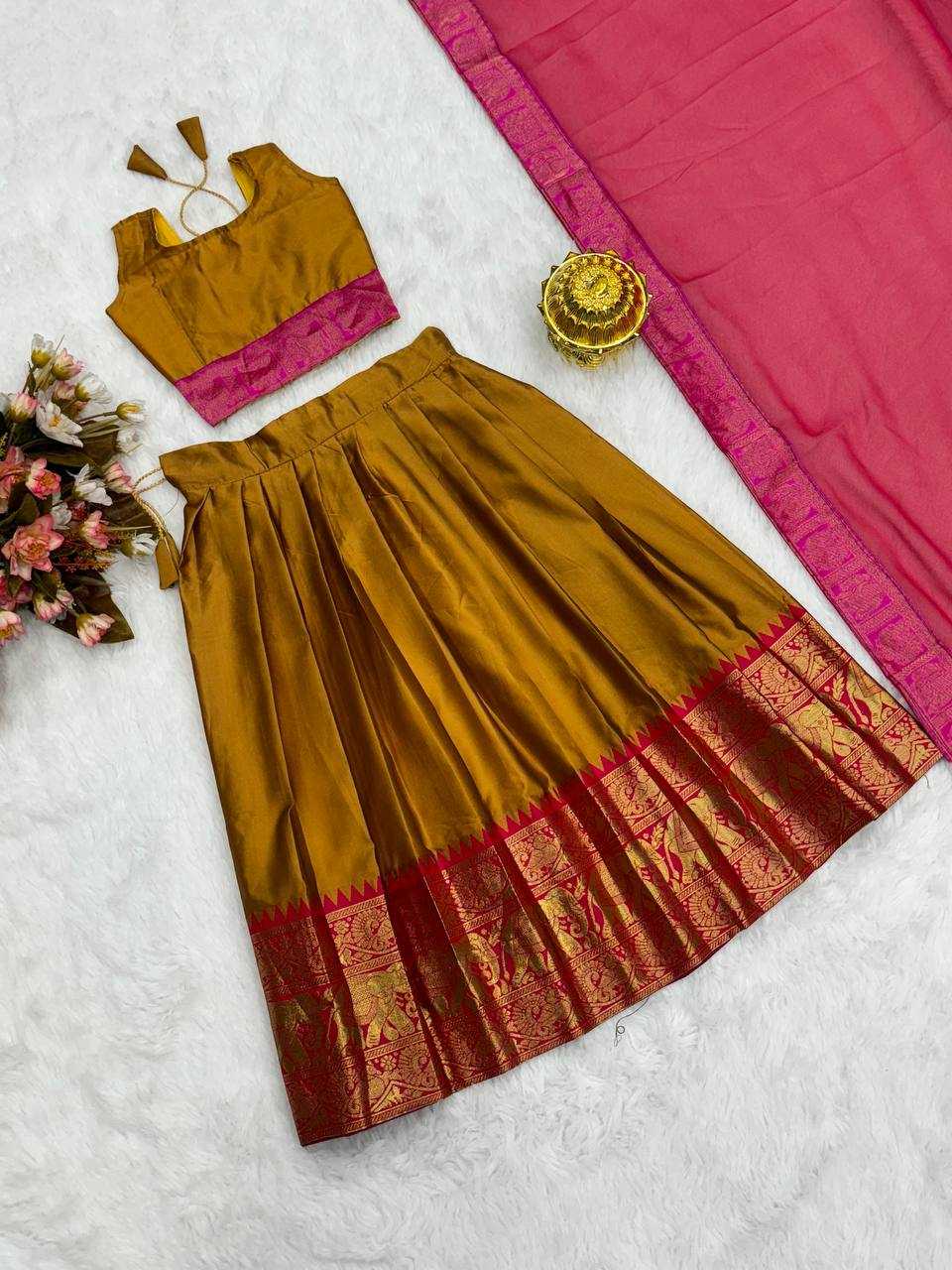 YNF PURE SILK KESH163 21 LEHENGAS WHOLESALE KIDS LEHENGAS MANUFACTURER