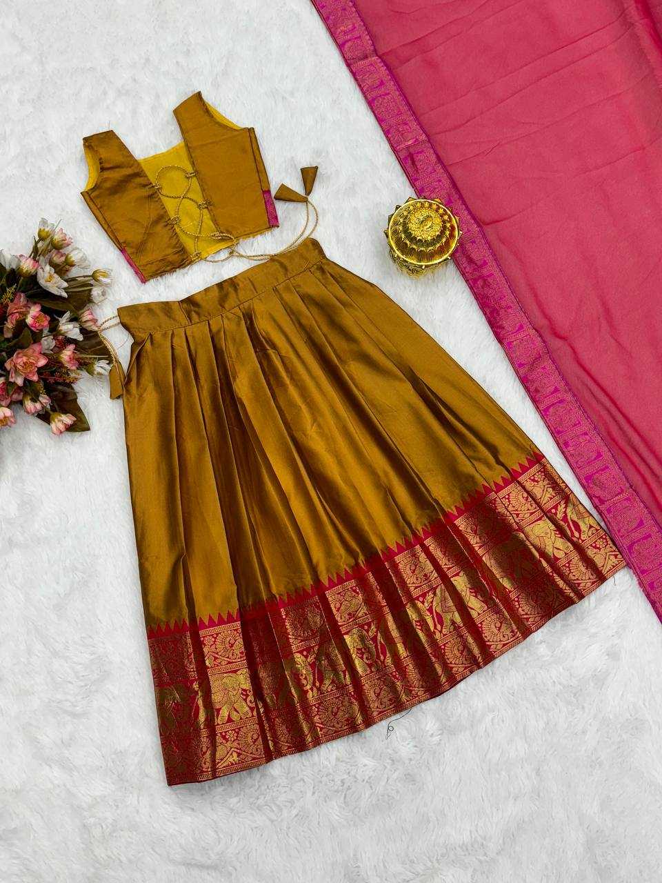 YNF PURE SILK KESH163 21 LEHENGAS WHOLESALE KIDS LEHENGAS MANUFACTURER