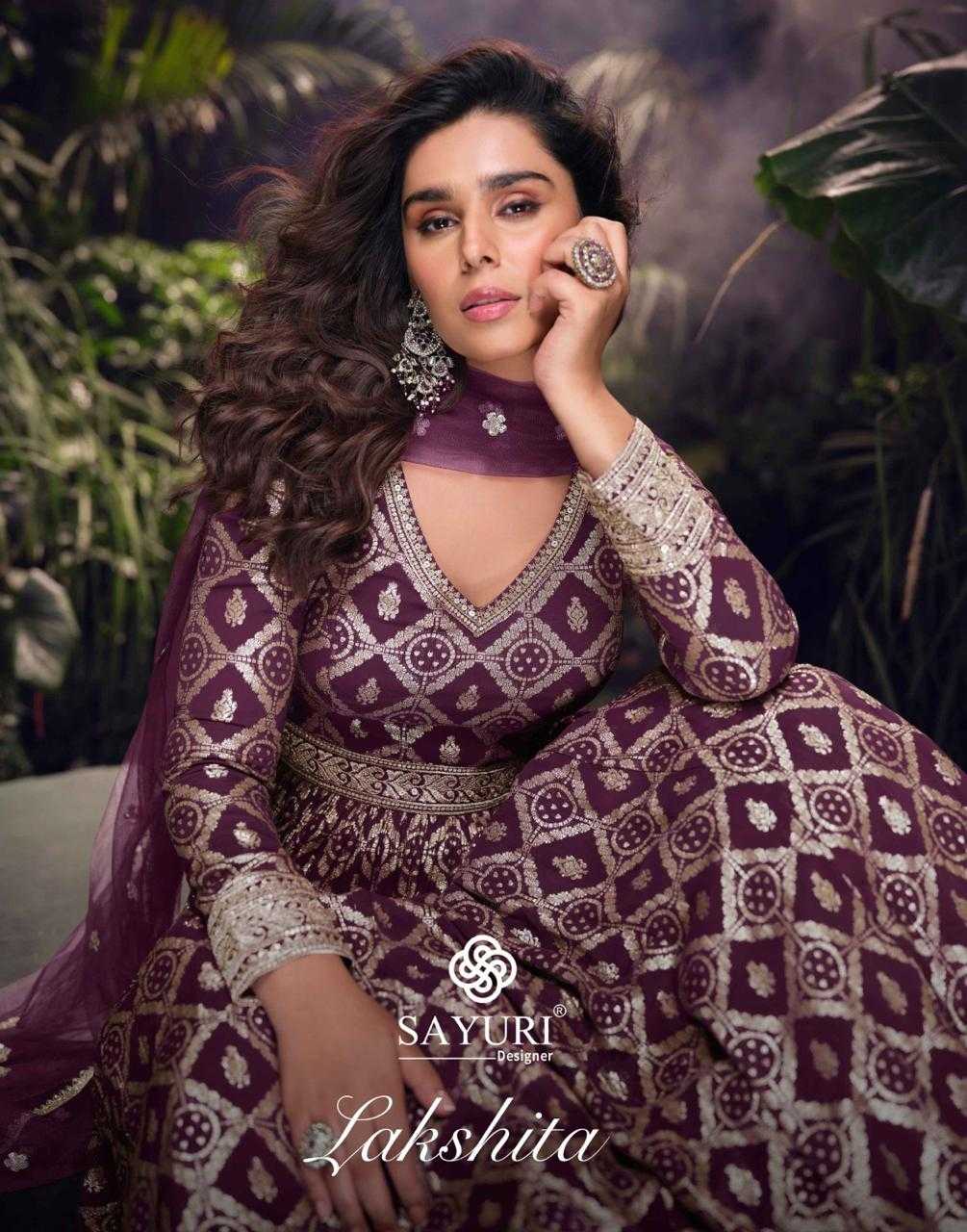 YNF JACQUARD SAYURI KESH236 LAKSHITA CLOTHING BRANDS WHOLESALE GOWNS MANUFACTURER