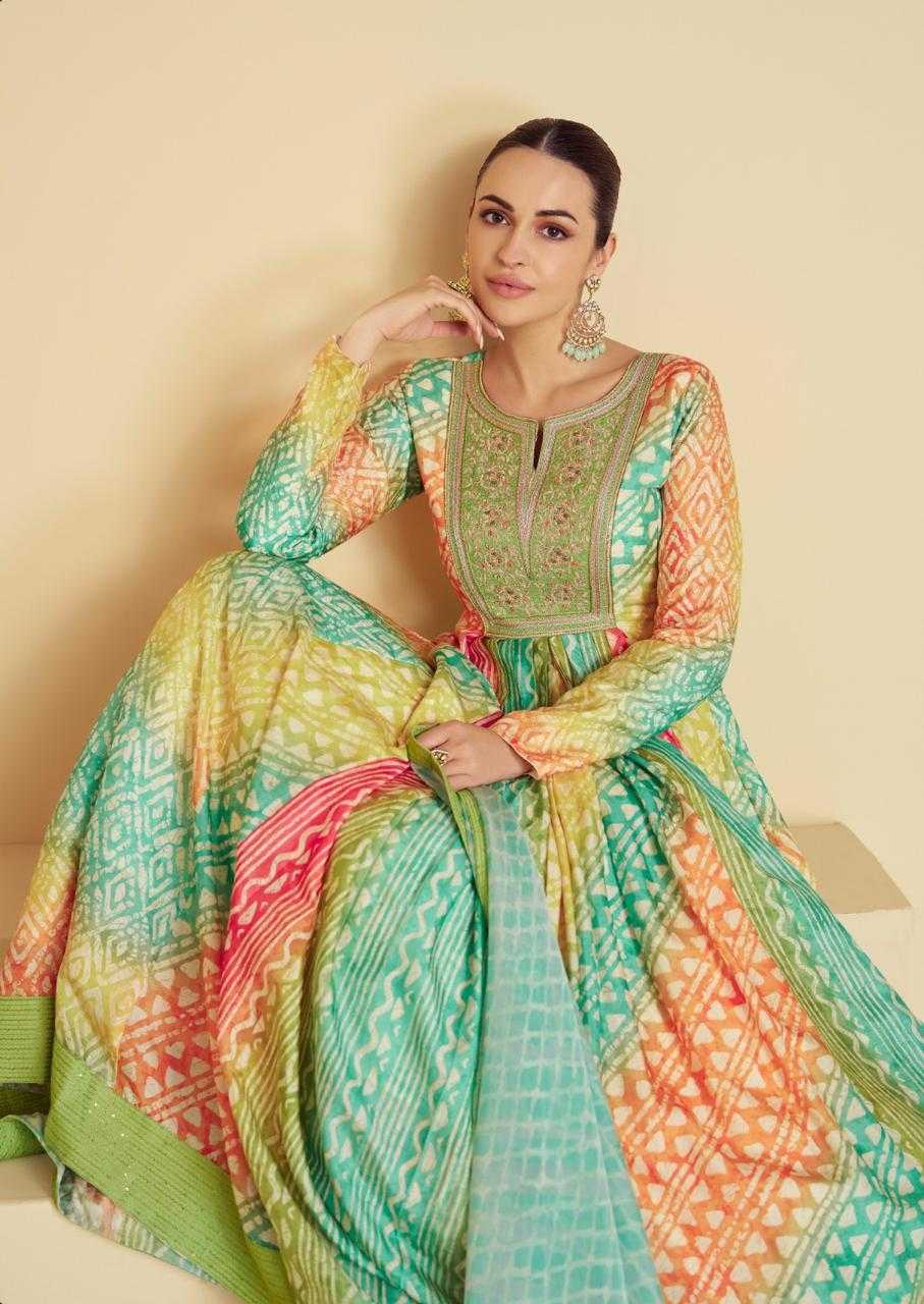 YNF MUSLIN GULKAYRA KESH235 VAARI CLOTHING BRANDS WHOLESALE GOWNS MANUFACTURER
