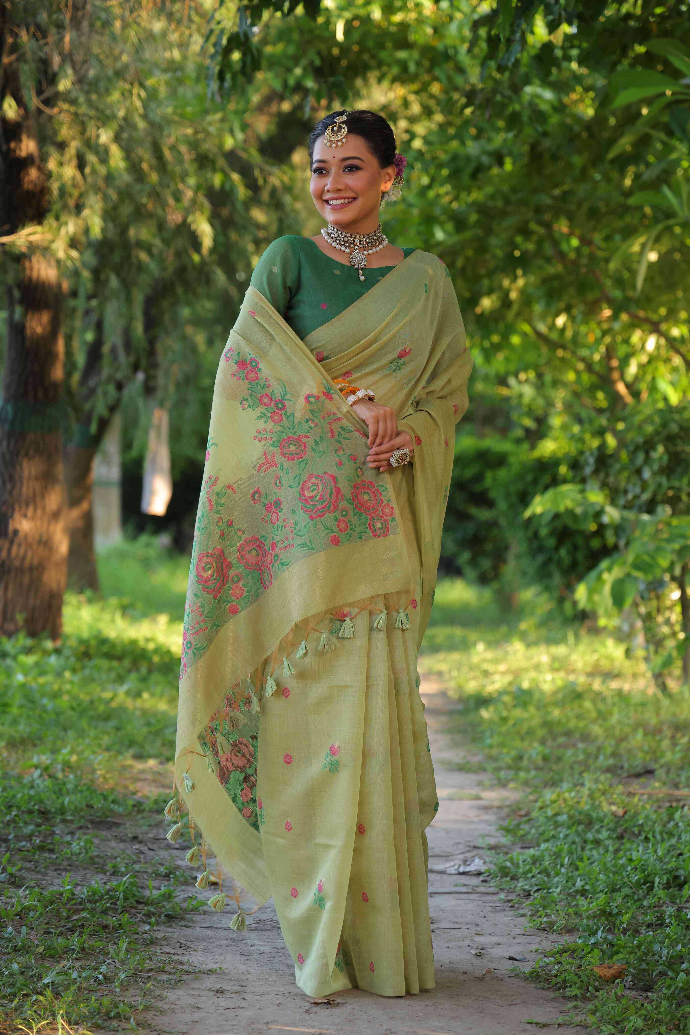 YNF COTTON KESH171 RIS17 SAREE WHOLESALE FL0RAL COTTON FANCY SAREE MANUFACTURER