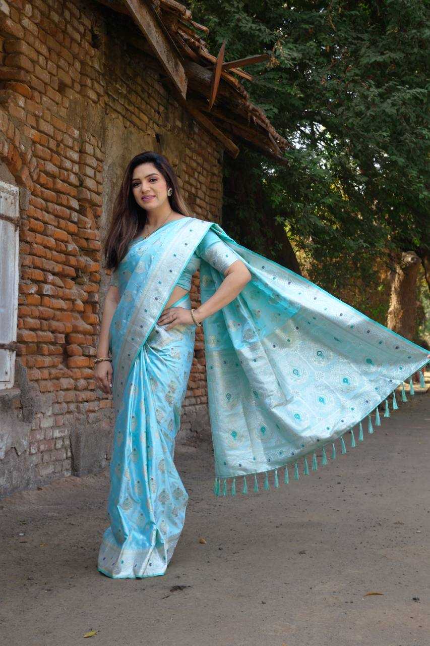 YNF SILK RIN144 BASANTI SAREE WHOLESALE DESIGNER SATIN SILK SAREES MANUFACTURER