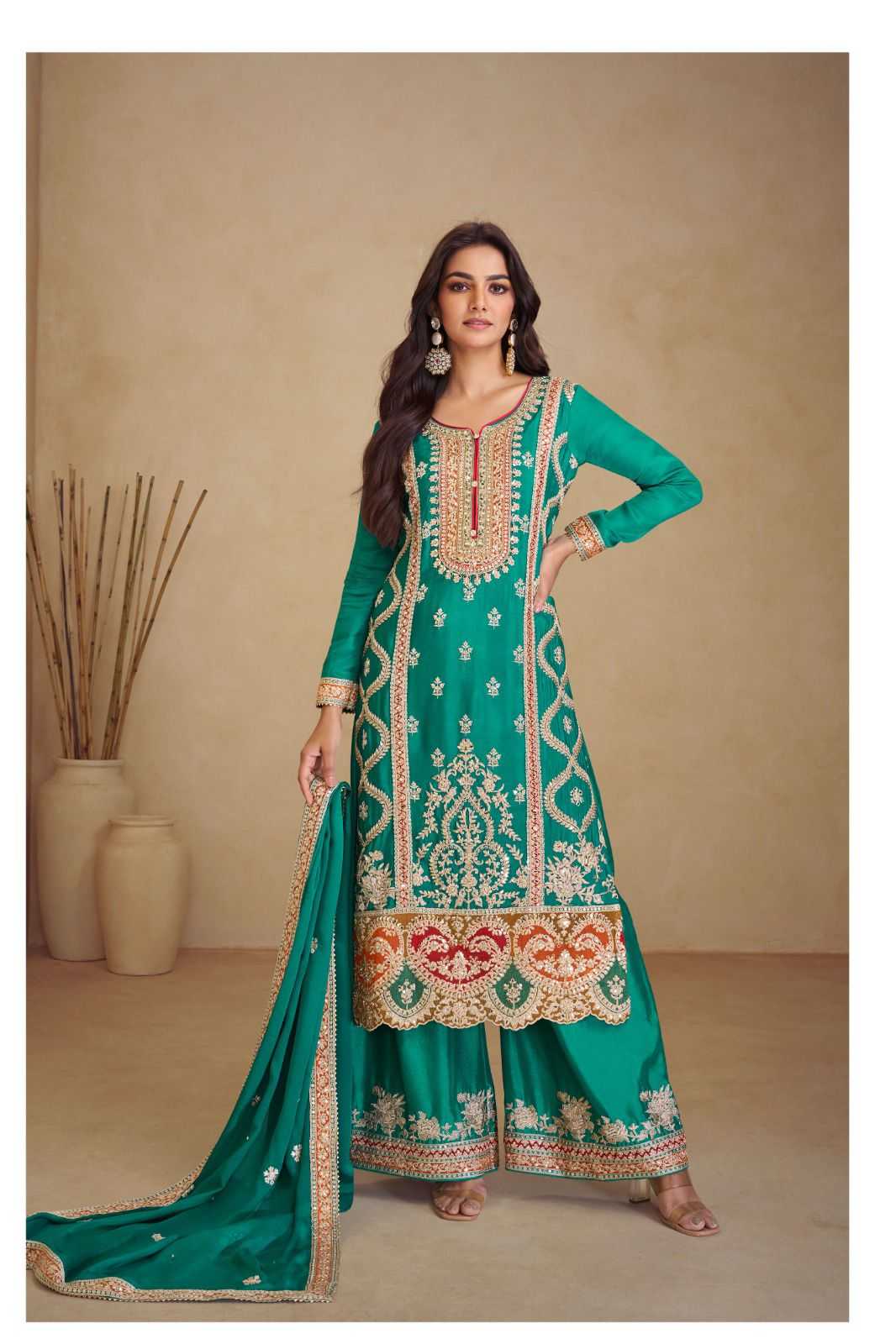 Ynf Chinon RIN184 Gulkayra Designer-Vaani Vol.3 Suits & Dresses Rakhi Collections Festive Collections Wholesale Embroidery Suits Ladies Salwar Suits Party wear suits Manufacturer