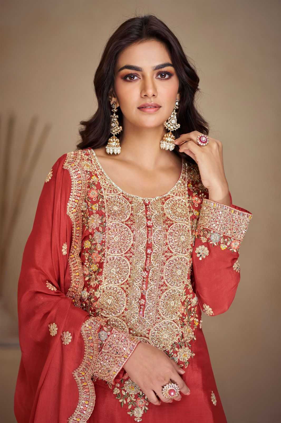 Ynf Chinon RIN184 Gulkayra Designer-Vaani Vol.3 Suits & Dresses Rakhi Collections Festive Collections Wholesale Embroidery Suits Ladies Salwar Suits Party wear suits Manufacturer