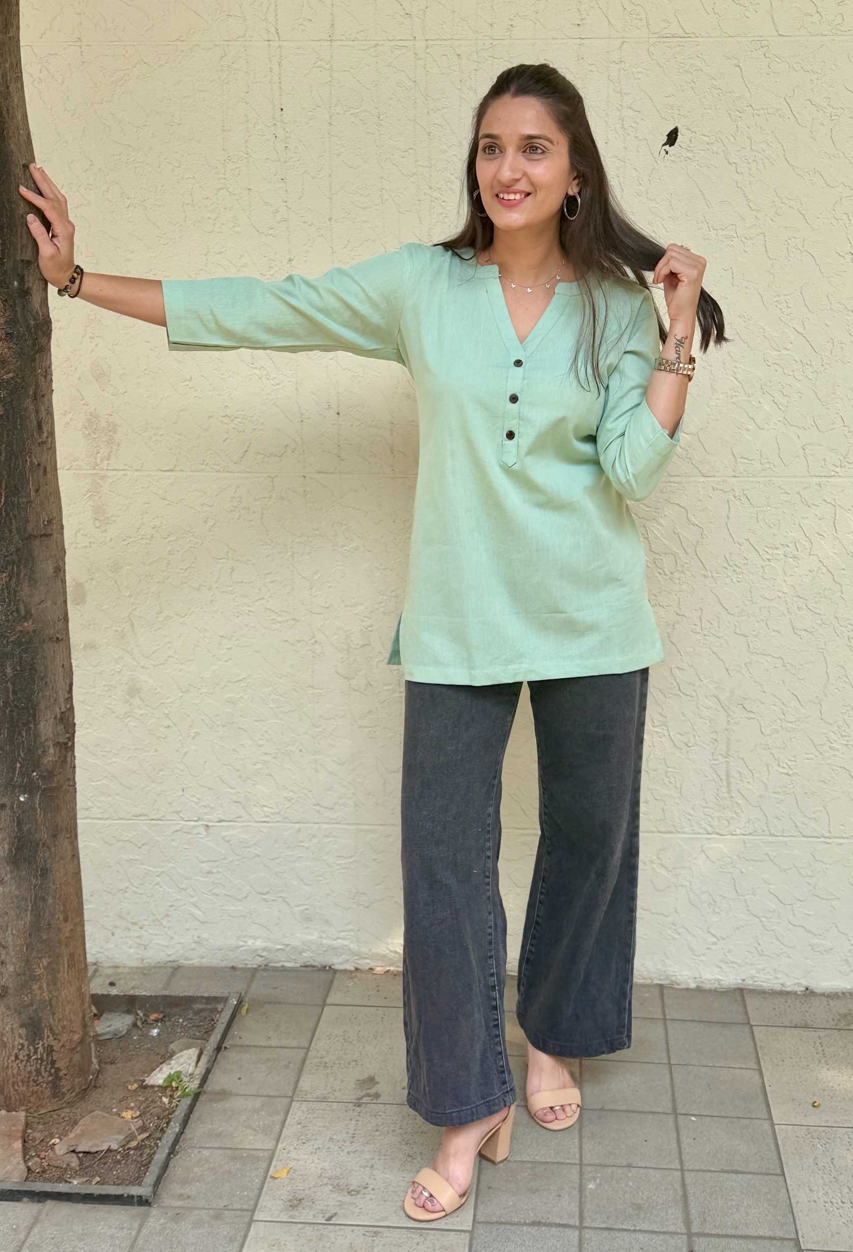 Ynf Cotton KESH117 Linen Cotton Short Kurta Kurti Festive Collections Wholesale Casual Kurtis Ethnic Kurtis Short Kurtis Manufacturer