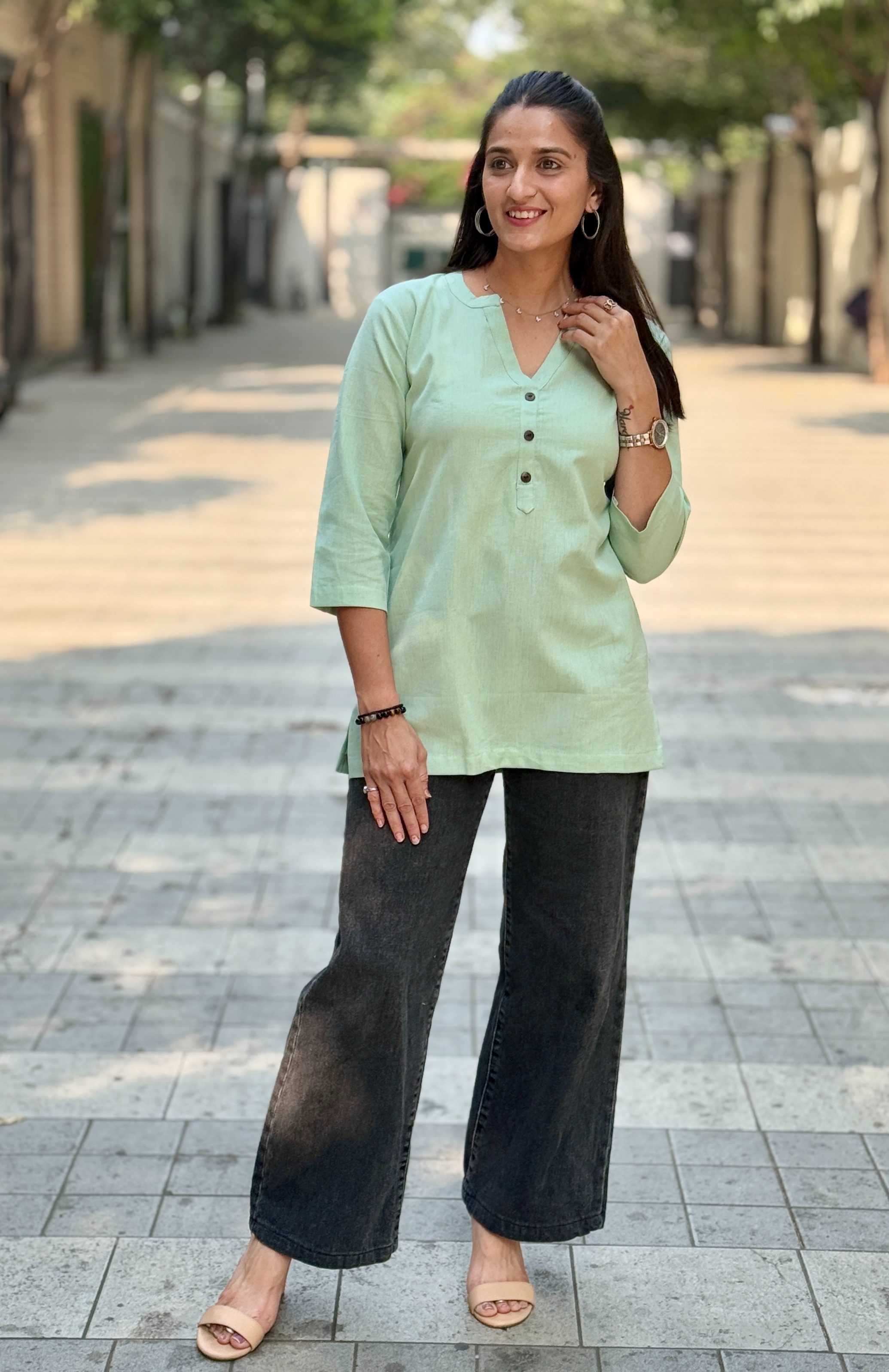 Ynf Cotton KESH117 Linen Cotton Short Kurta Kurti Festive Collections Wholesale Casual Kurtis Ethnic Kurtis Short Kurtis Manufacturer