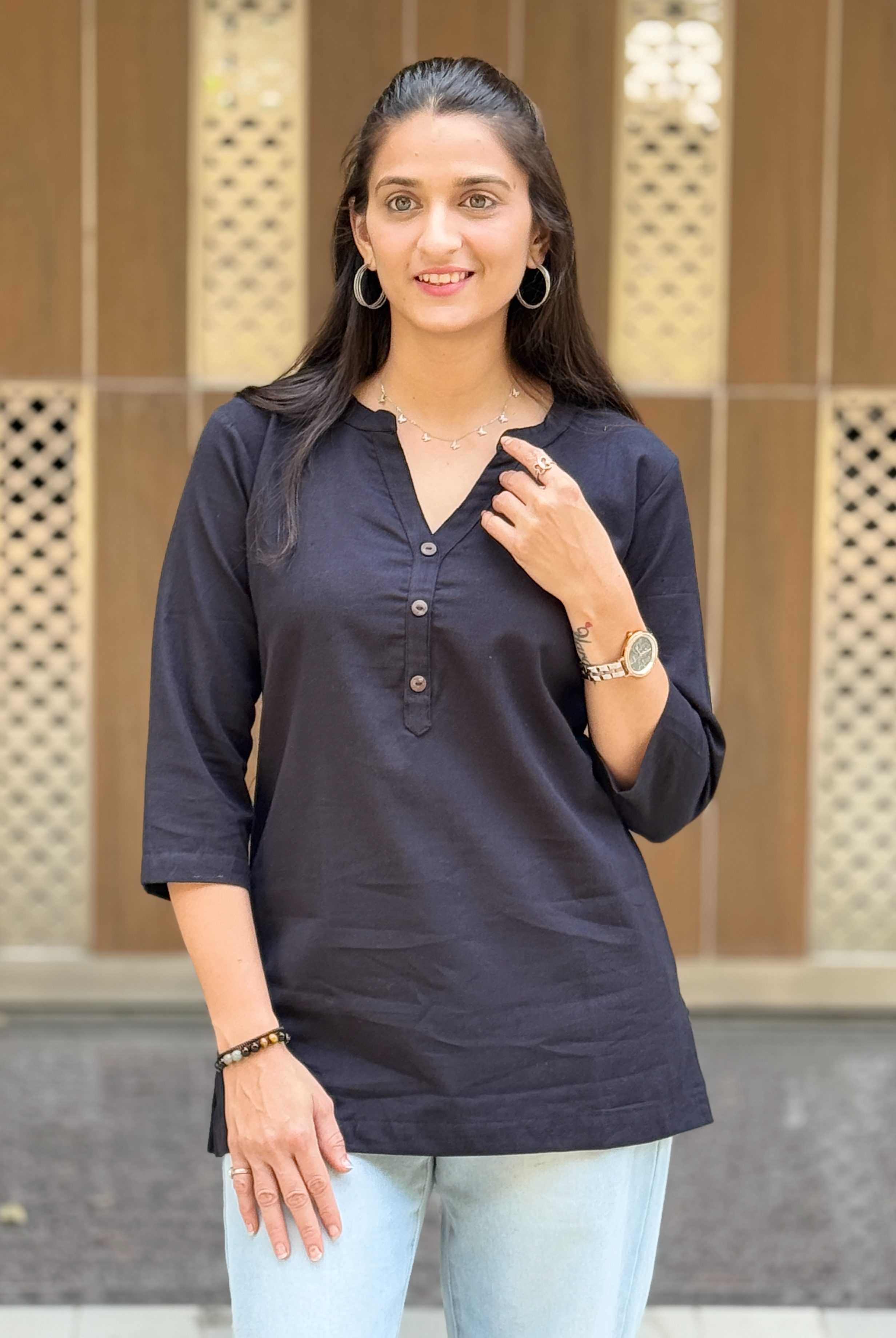 Ynf Cotton KESH117 Linen Cotton Short Kurta Kurti Festive Collections Wholesale Casual Kurtis Ethnic Kurtis Short Kurtis Manufacturer