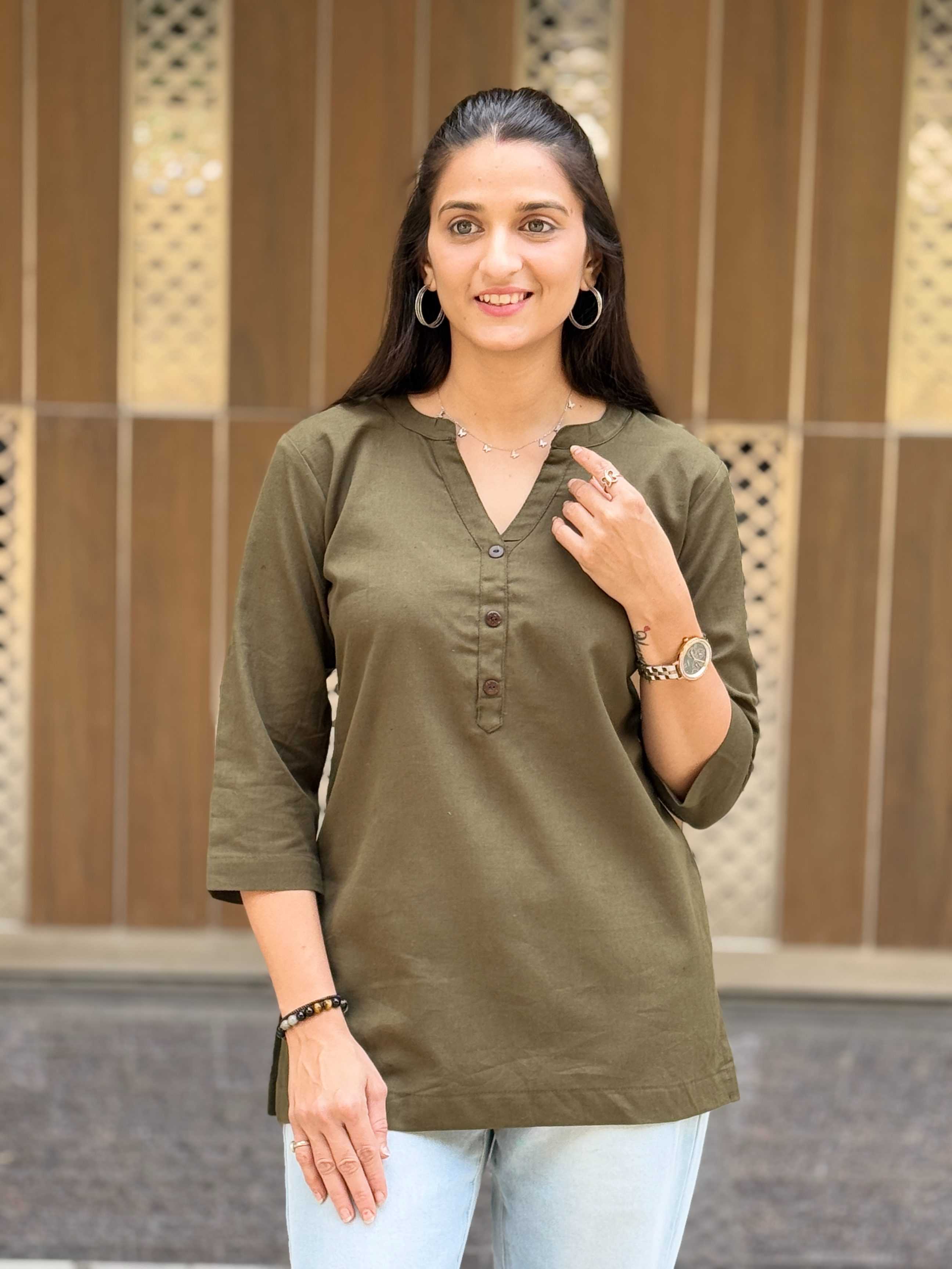 Ynf Cotton KESH117 Linen Cotton Short Kurta Kurti Festive Collections Wholesale Casual Kurtis Ethnic Kurtis Short Kurtis Manufacturer