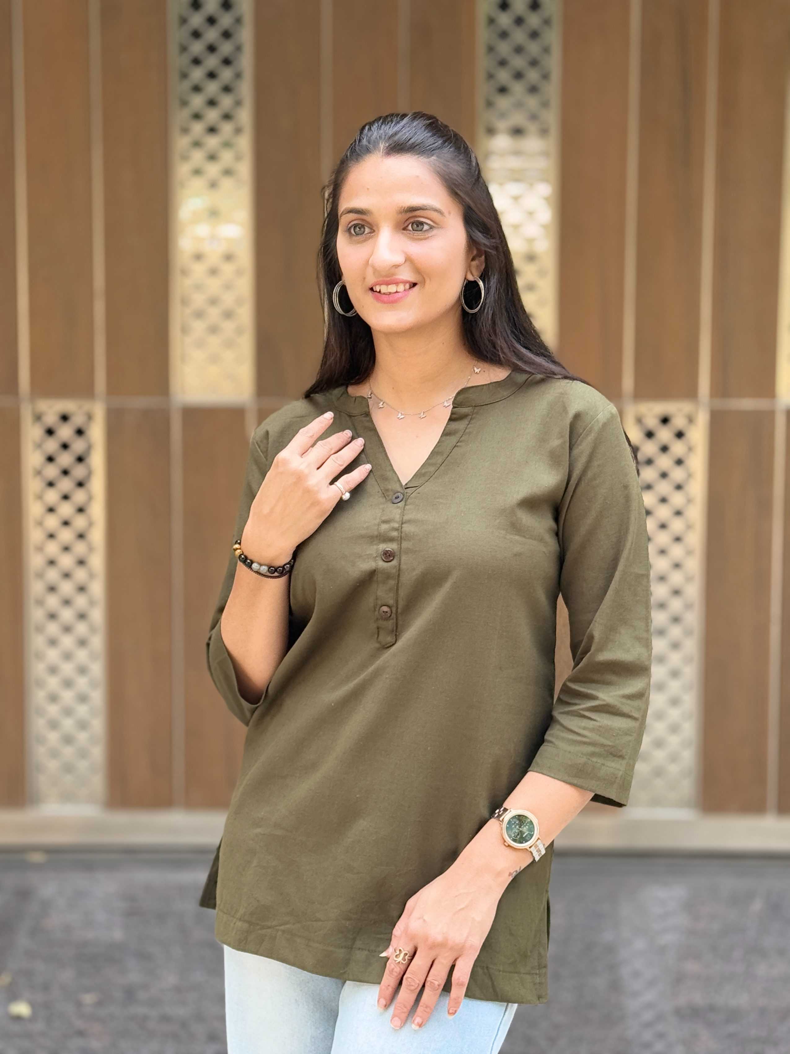 Ynf Cotton KESH117 Linen Cotton Short Kurta Kurti Festive Collections Wholesale Casual Kurtis Ethnic Kurtis Short Kurtis Manufacturer