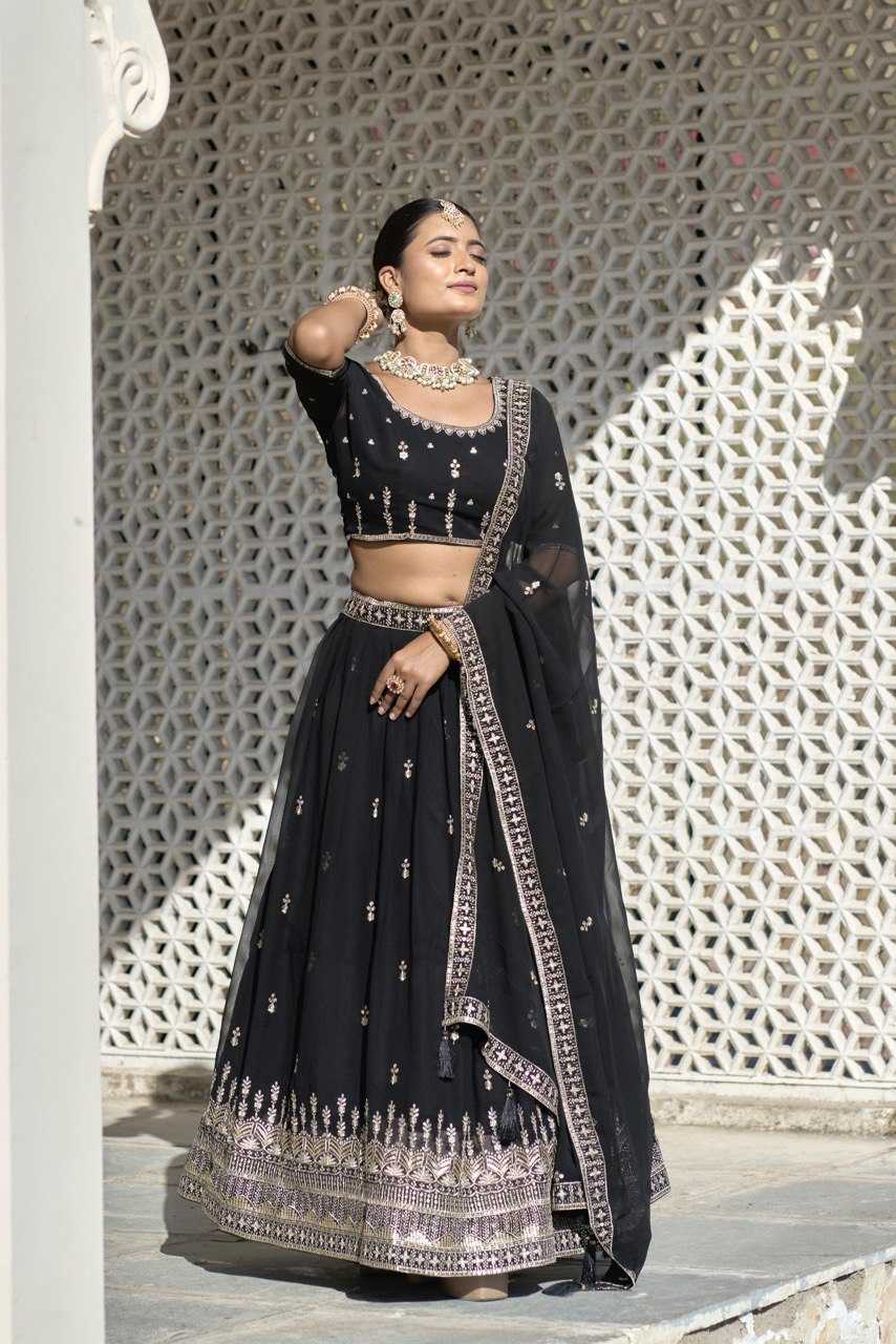Ynf Georgette RIN119 9004 Lehengas Rakhi Collections Wedding Collections Wholesale Embroidered Lehenga Georgette Lehenga Sequins Lehenga Manufacturer