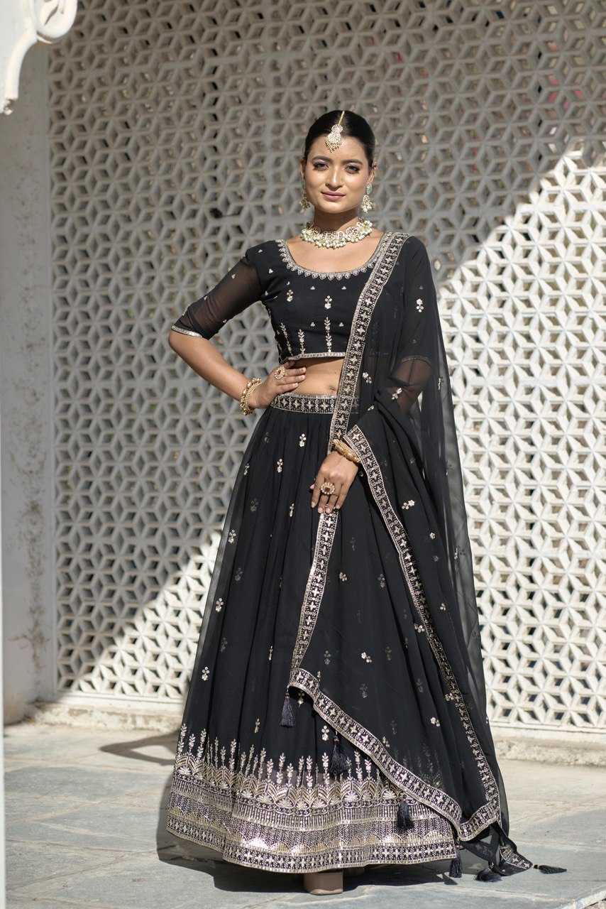 Ynf Georgette RIN119 9004 Lehengas Rakhi Collections Wedding Collections Wholesale Embroidered Lehenga Georgette Lehenga Sequins Lehenga Manufacturer