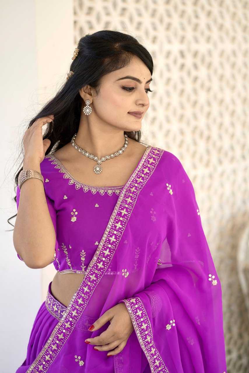 Ynf Georgette RIN119 9004 Lehengas Rakhi Collections Wedding Collections Wholesale Embroidered Lehenga Georgette Lehenga Sequins Lehenga Manufacturer