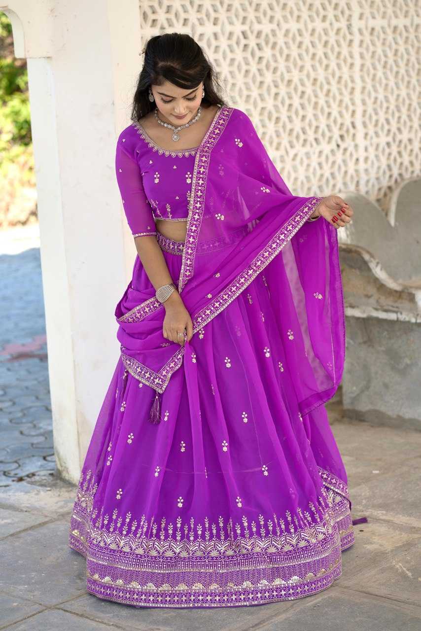 Ynf Georgette RIN119 9004 Lehengas Rakhi Collections Wedding Collections Wholesale Embroidered Lehenga Georgette Lehenga Sequins Lehenga Manufacturer