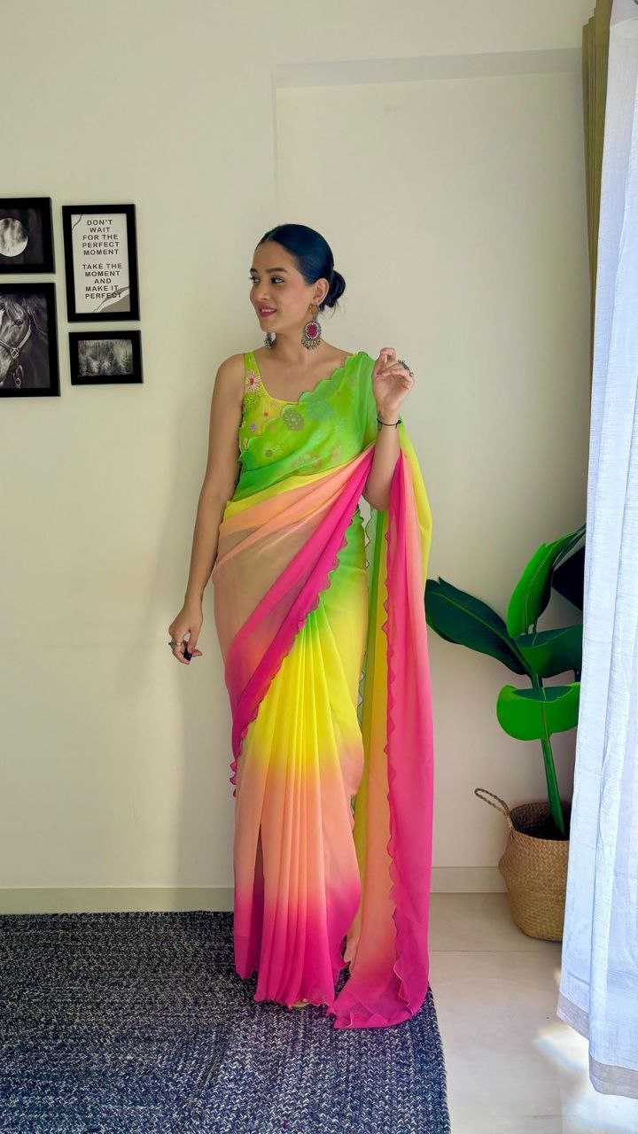YNF GEORGETTE RKKC 0296 SAREES WHOLESALE FANCY GEORGETTE HALF SAREES MANUFACTURER
