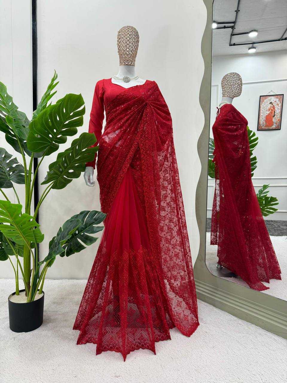 YNF SOFT NET RIN133 507 SAREES WHOLESALE NET PARTY WEAR FANCY SAREES MANUFACTURER