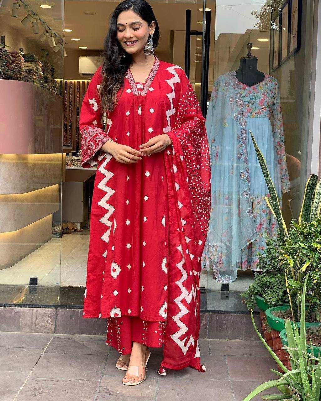 YNF COTTON KESH211 LDY100 SUITS & DRESSES WHOLESALE COTTON ANARKALI LADIES SUIT MANUFACTURER