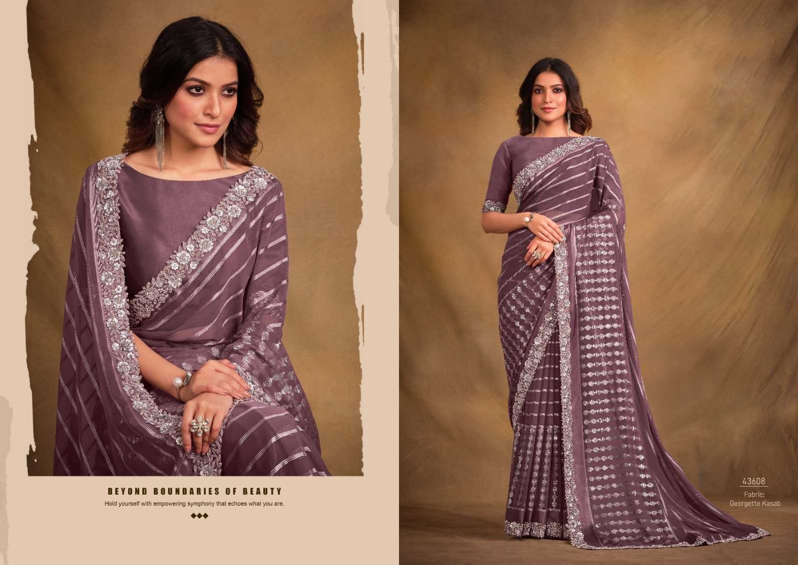 YNF GEORGETTE MAHOTSAV RIN195 43600 43608 CLOTHING BRANDS WHOLESALE SAREES MANUFACTURER