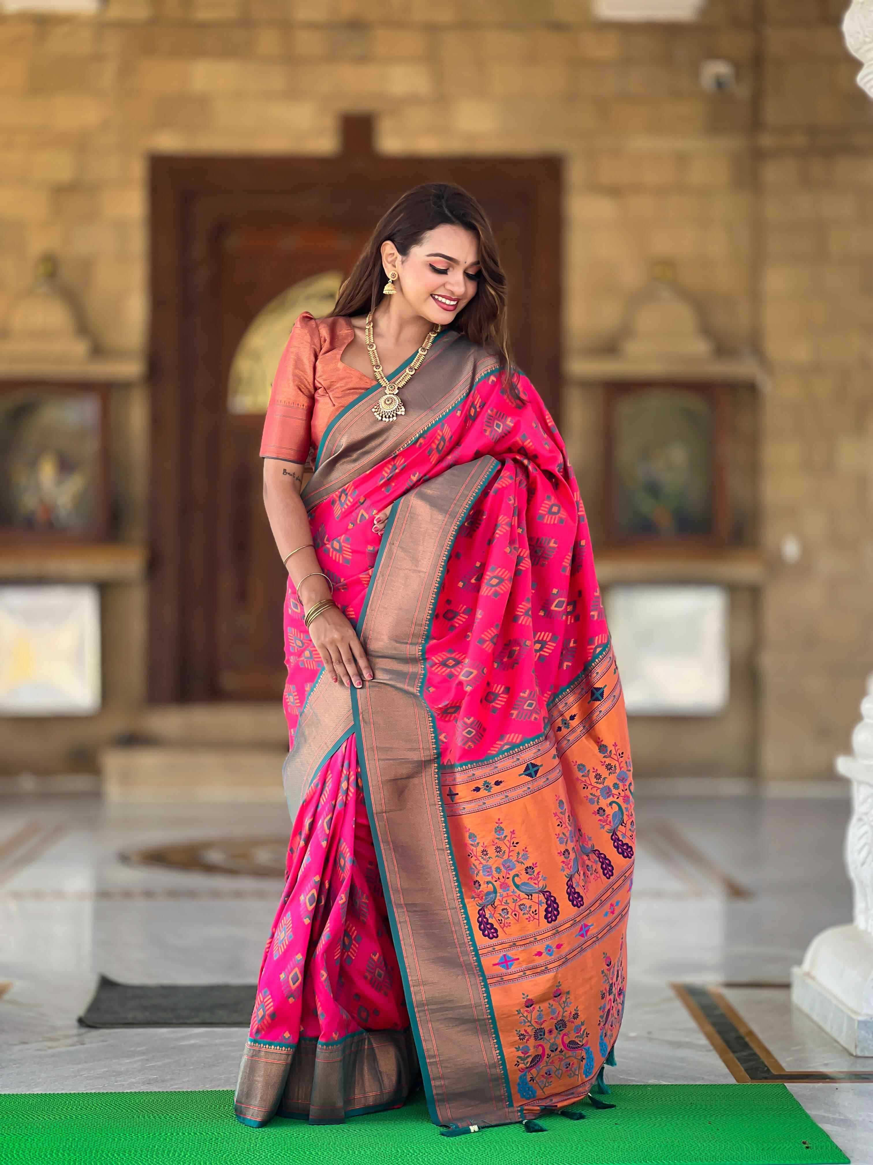 Ynf Paithani Silk RIN113 Samanta Paithani Silk Sarees Wholesale Paithani Sarees Soft Silk Sarees Traditional Silk Sarees Manufacturer