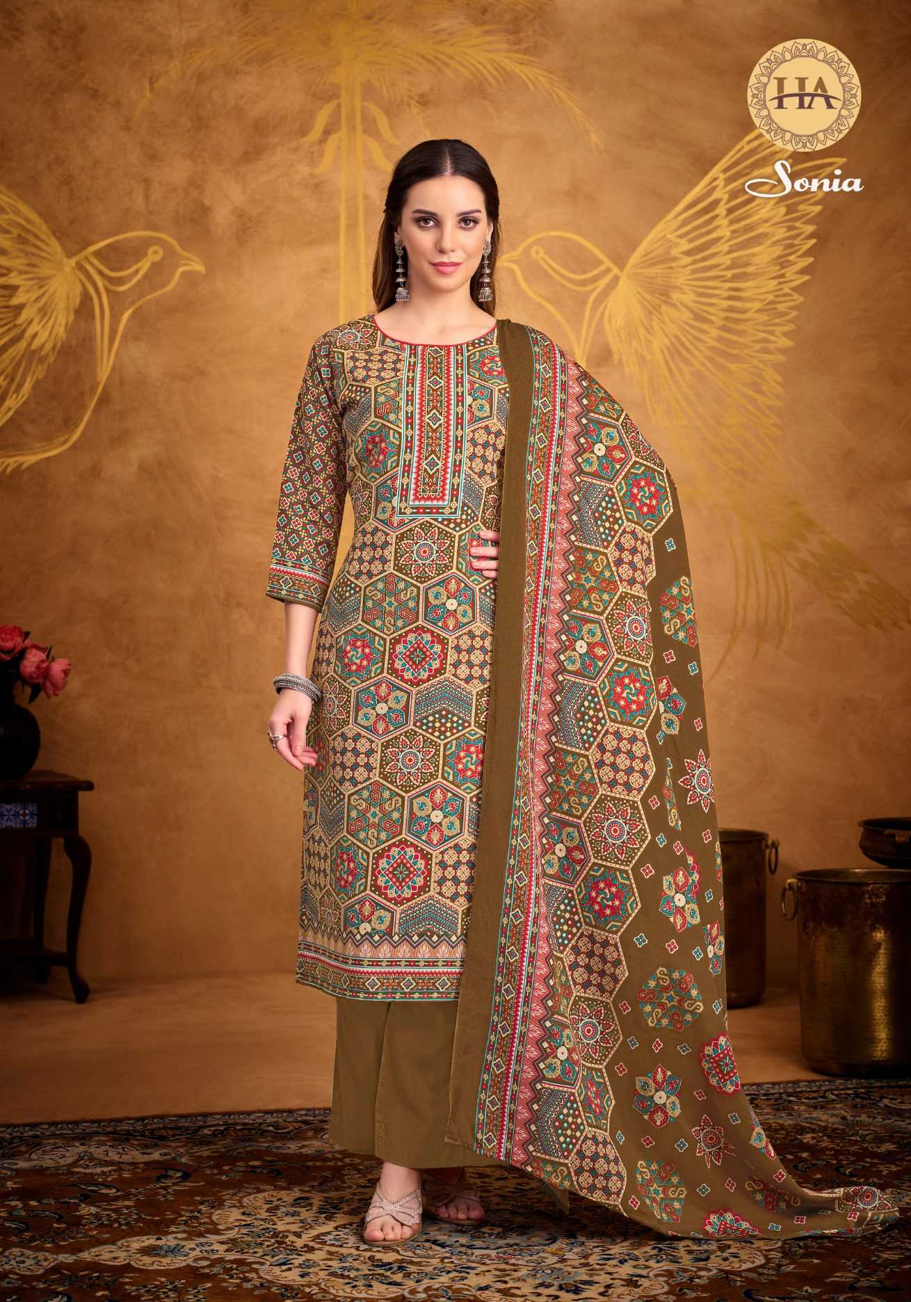 Ynf Soft Cotton RIN186 Harshit Fashion Hub-Alok Suit-SONIA Setwise Collections Wholesale Pakistani Suits Catalogs Dresses & Suits Catalogs Manufacturer