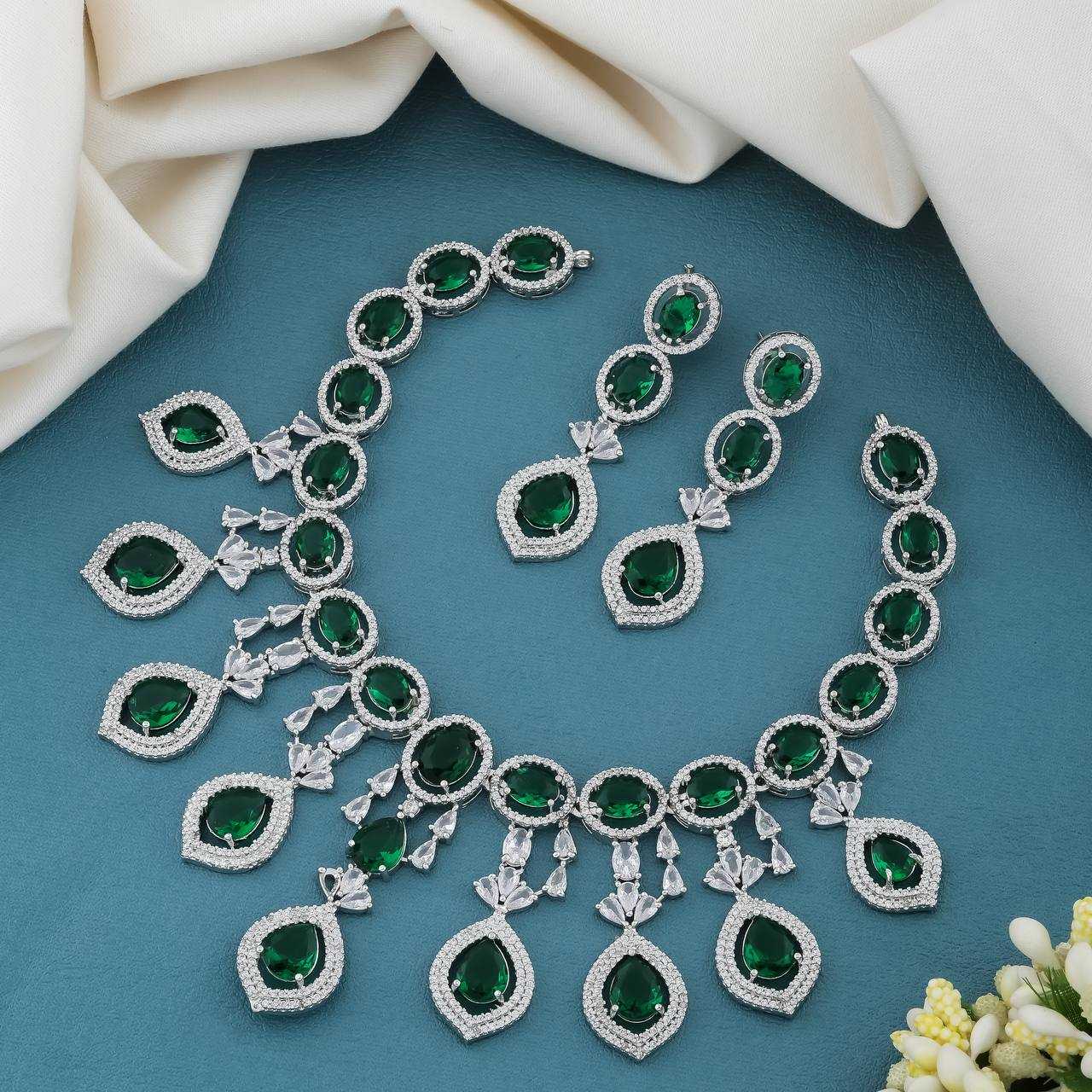 Ynf AD Diamond KESH192 Womens Jewellery Wholesale AD Diamond Necklace Necklaces Set Antique Necklaces Set Manufacturer