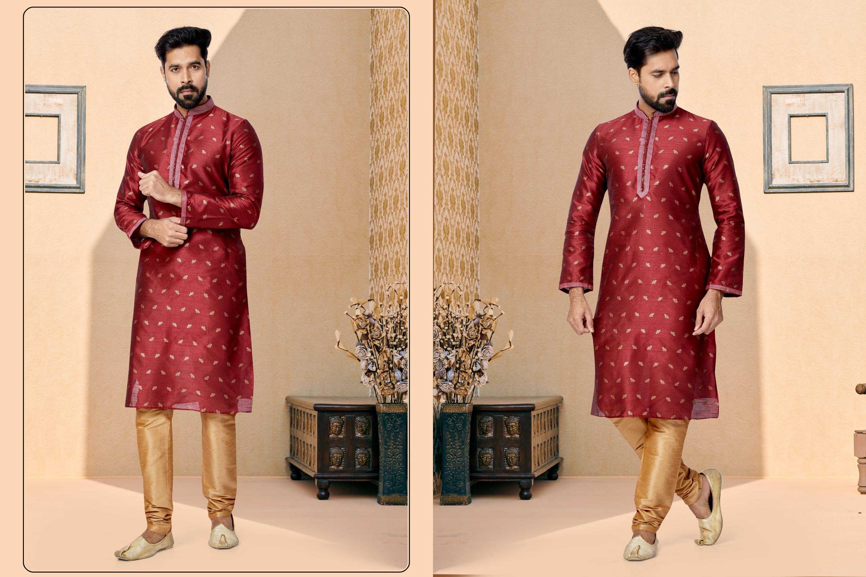 Ynf Banarasi Jacquard RIN223 3089A Mens Wear Wholesale Mens Kurtas Mens Kurta Pyjama Men Wedding kurta Manufacturer