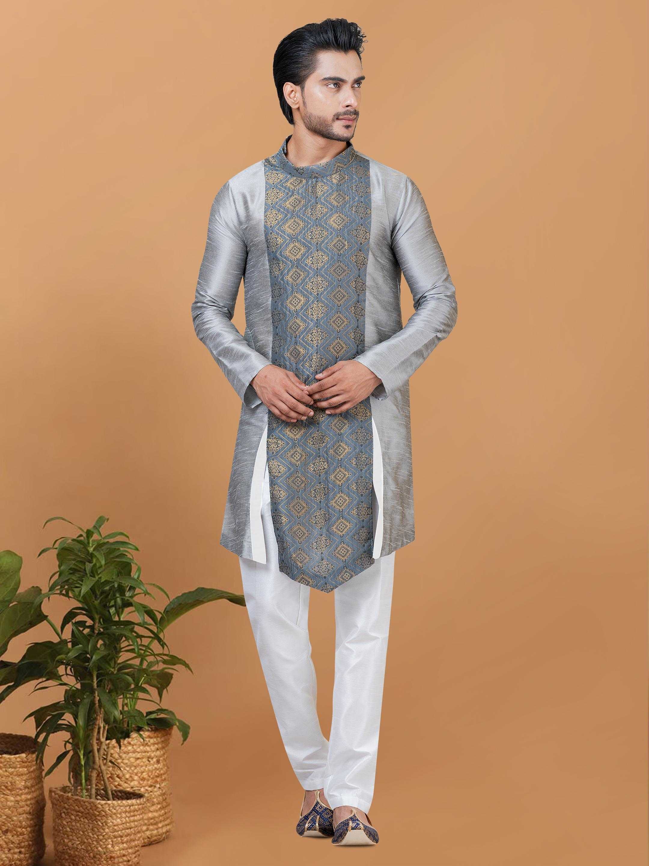 Ynf Banarasi Jacquard RIN223 3220A Mens Wear Wholesale Mens Kurtas Mens Kurta Pyjama Men Wedding kurta Manufacturer