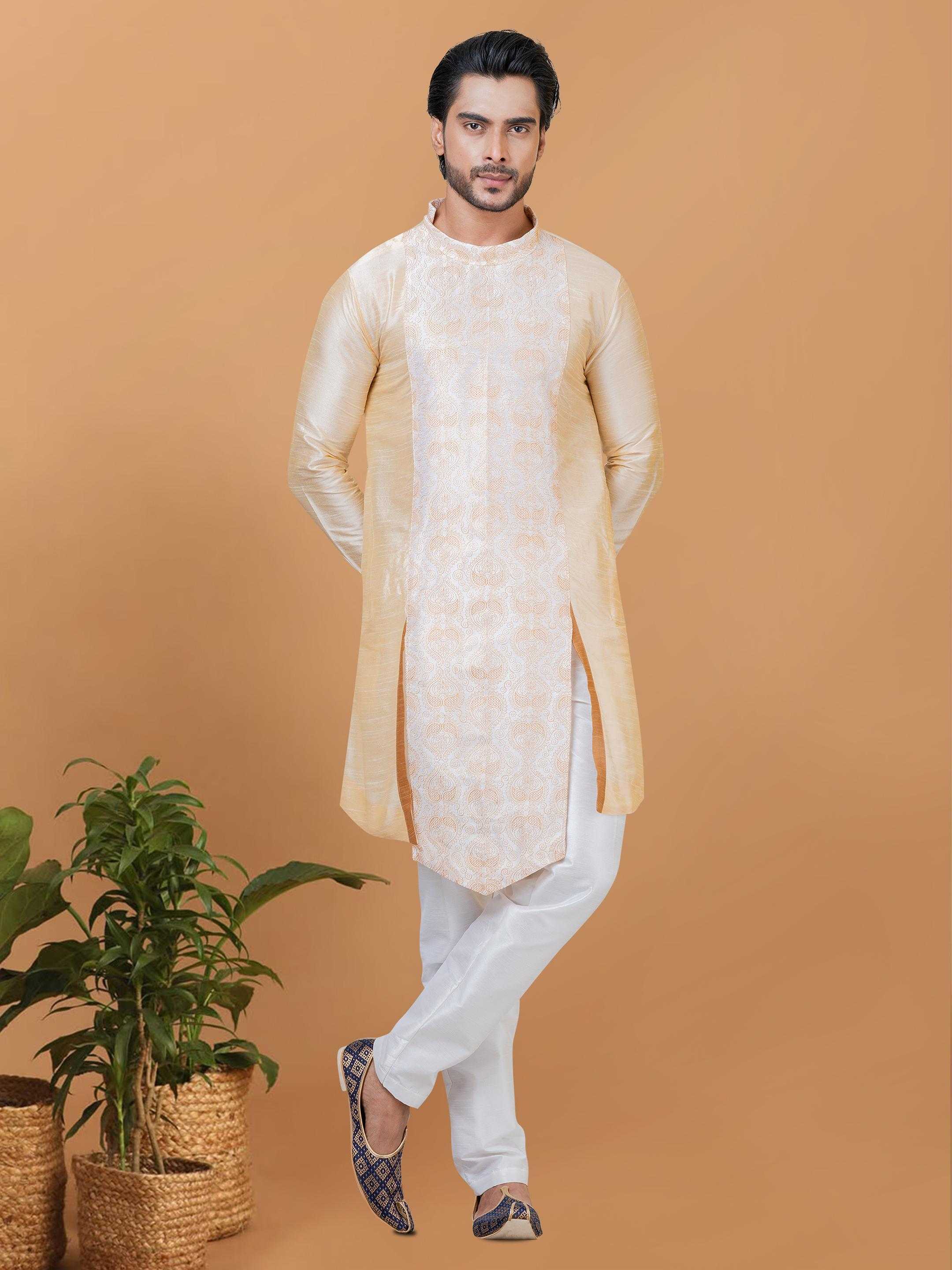 Ynf Banarasi Jacquard RIN223 3221C Mens Wear Festive Collections Wholesale Mens Kurtas Mens Kurta Pyjama Onam Collections Manufacturer
