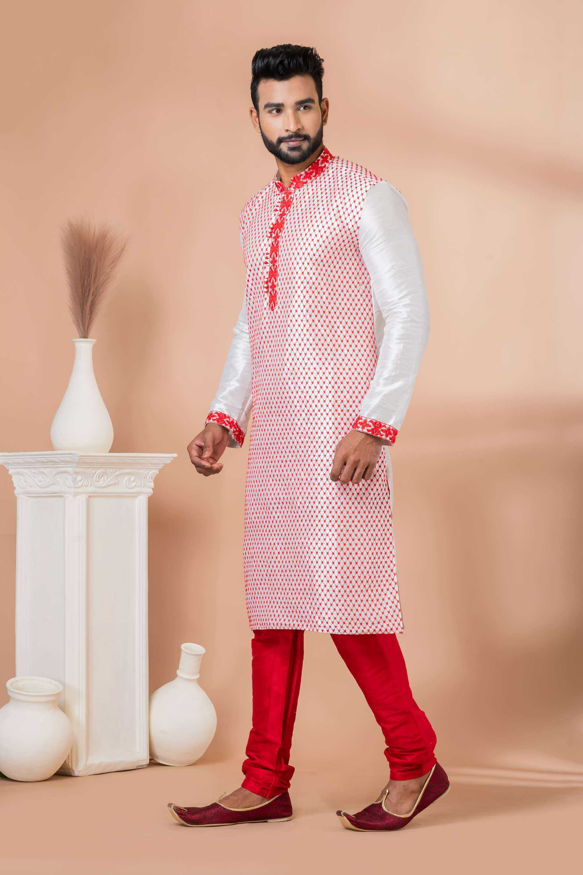 Ynf Banarasi Jacquard RIN223 3326B Mens Wear Wholesale Mens Kurtas Mens Kurta Pyjama Men Wedding kurta Manufacturer