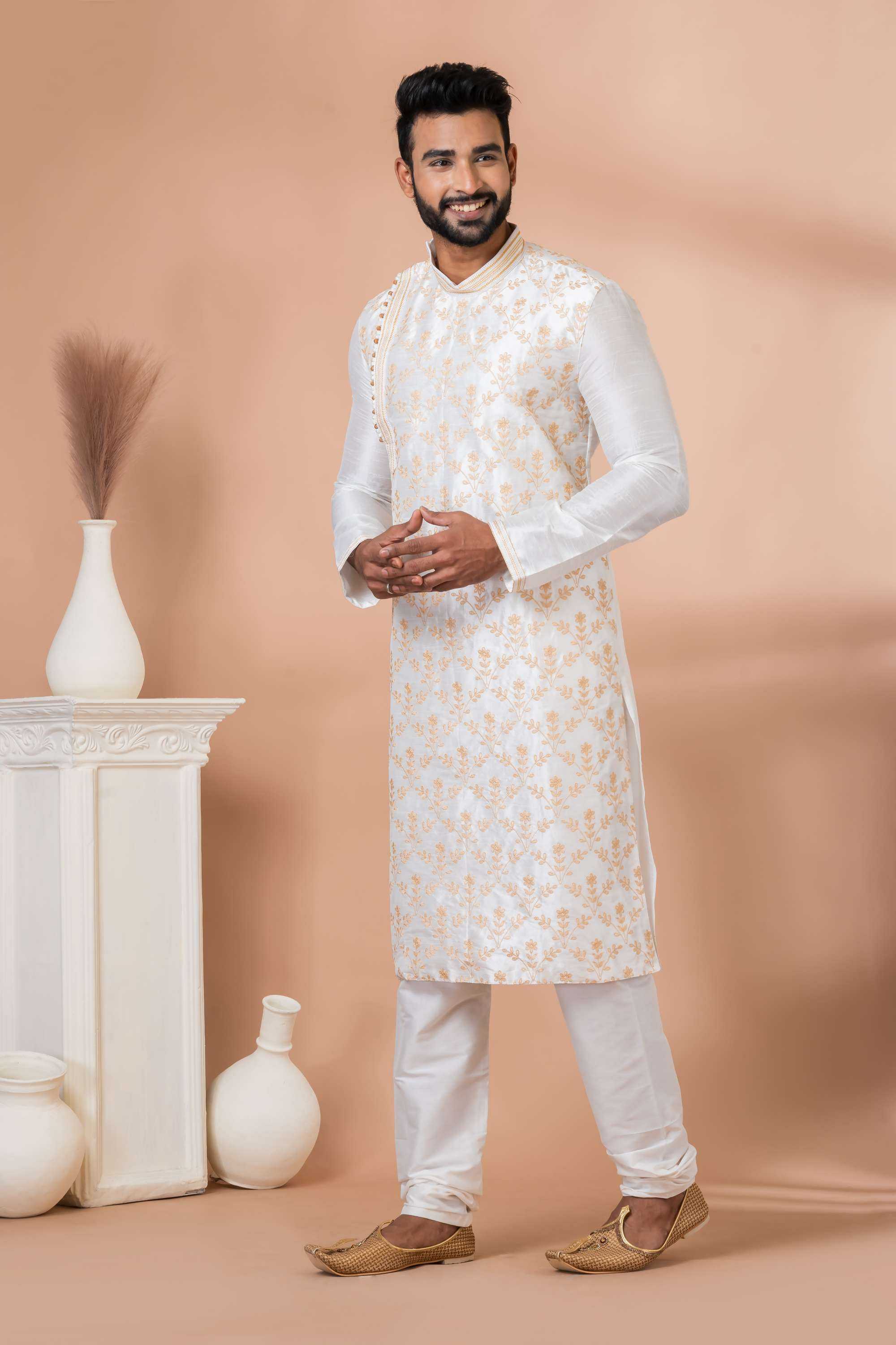 Ynf Banarasi Jacquard RIN223 3327B Mens Wear Wholesale Mens Kurtas Mens Kurta Pyjama Men Wedding kurta Manufacturer