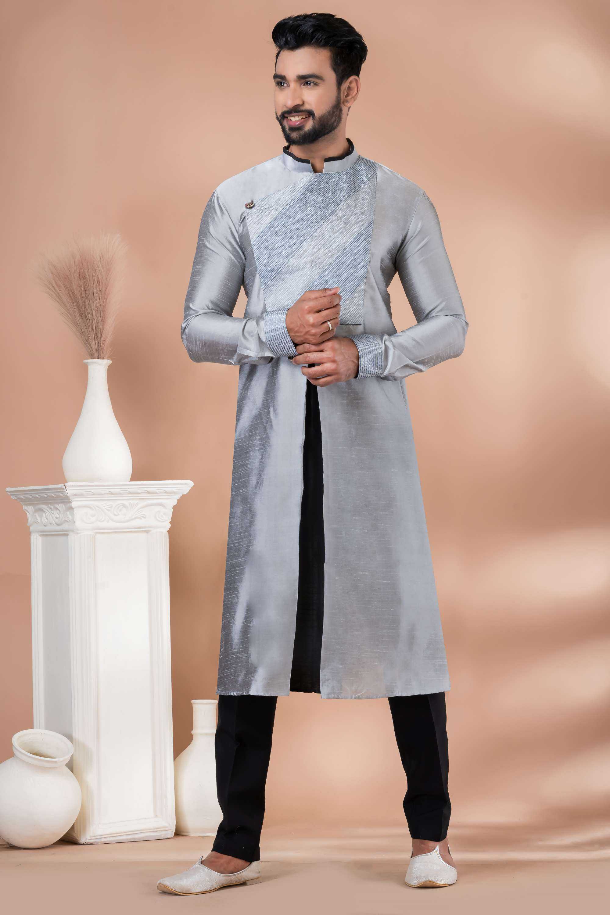 Ynf Banarasi Jacquard RIN223 3382C Mens Wear Wholesale Mens Kurtas Mens Kurta Pyjama Men Wedding kurta Manufacturer