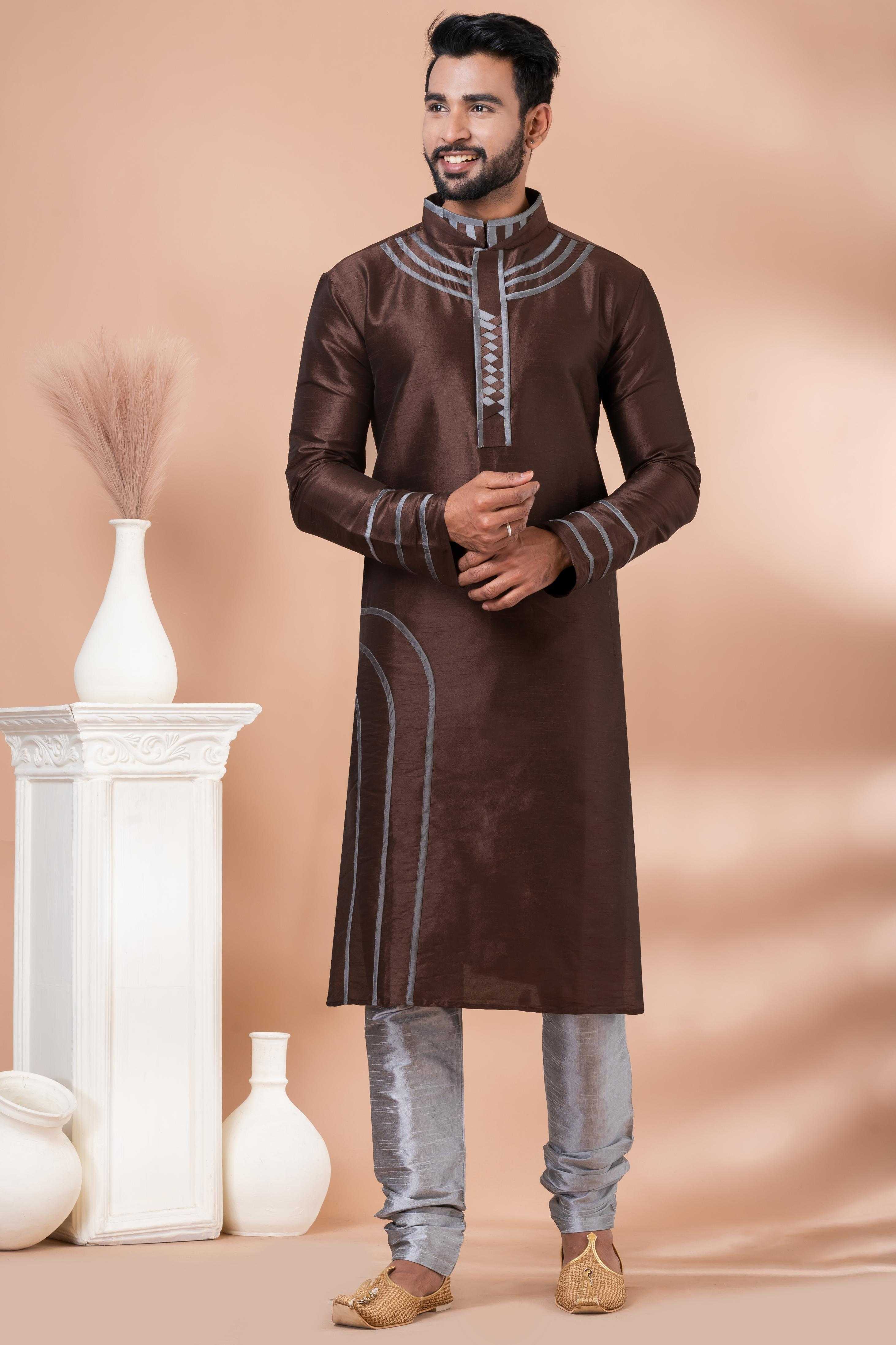 Ynf Banarasi Jacquard RIN223 3393A Mens Wear Wholesale Mens Kurtas Mens Kurta Pyjama Men Wedding kurta Manufacturer