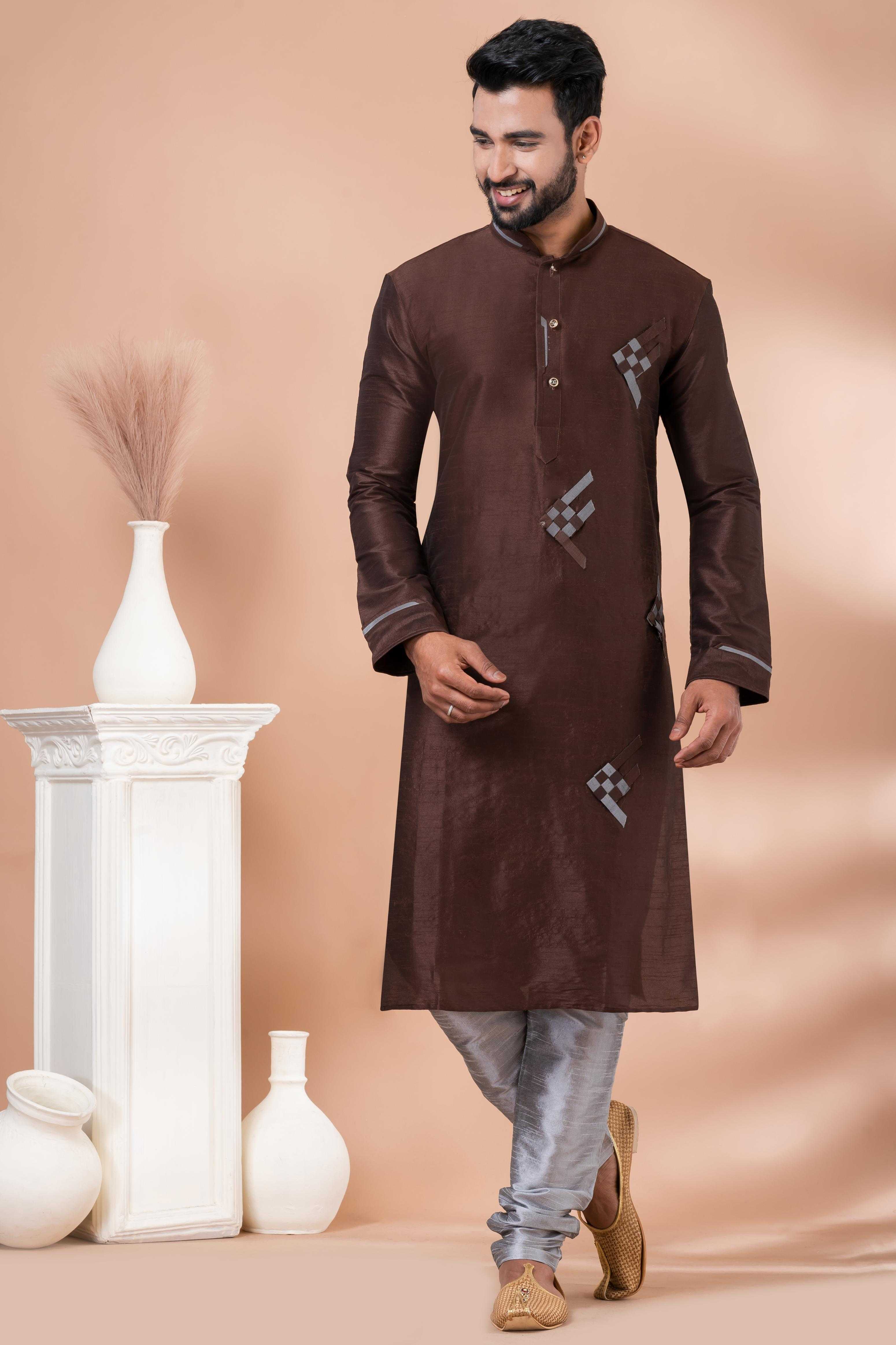 Ynf Banarasi Jacquard RIN223 3394B Mens Wear Wholesale Mens Kurtas Mens Kurta Pyjama Men Wedding kurta Manufacturer