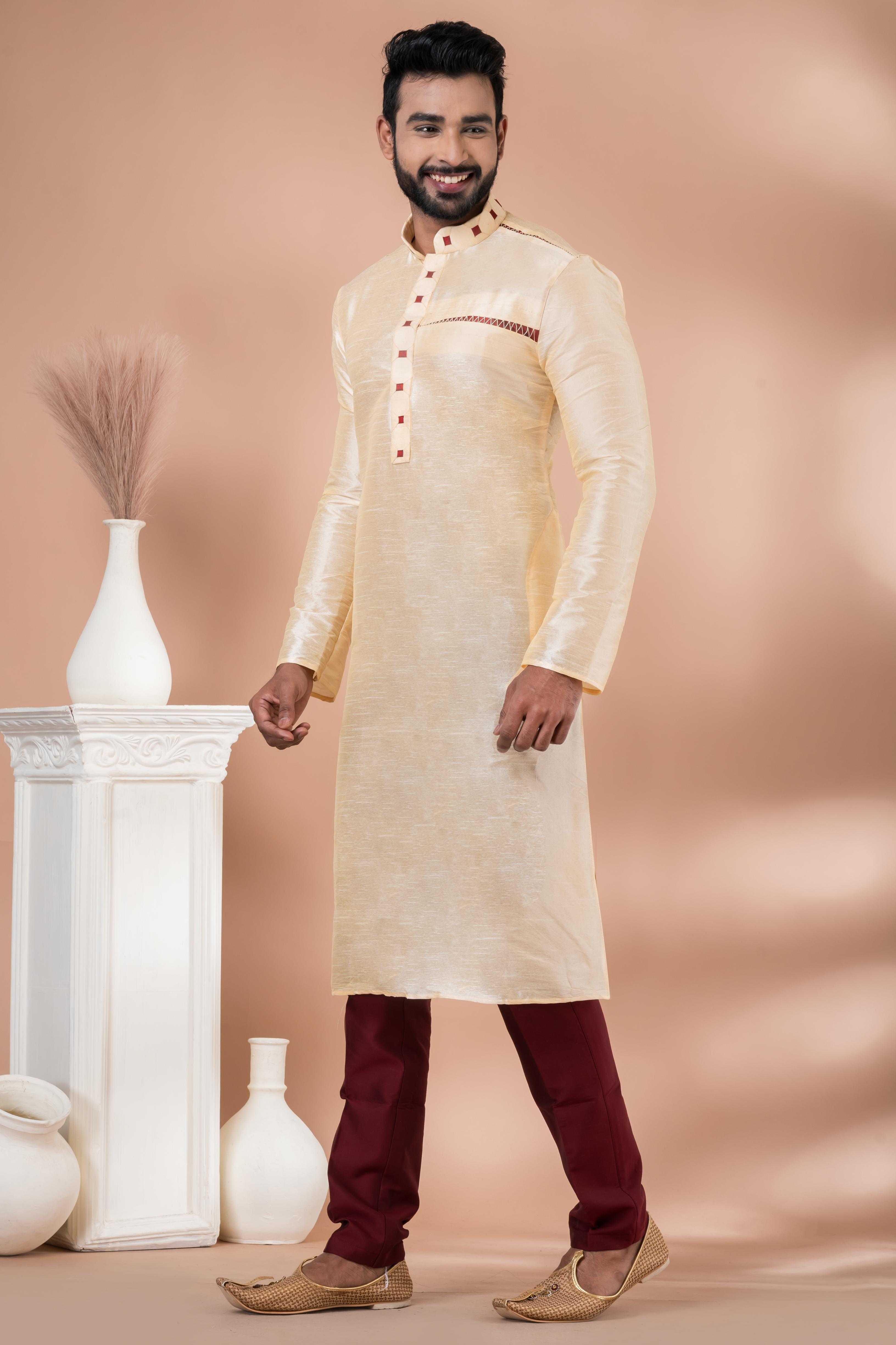 Ynf Banarasi Jacquard RIN223 3395C Mens Wear Festive Collections Wholesale Mens Kurtas Mens Kurta Pyjama Onam Collections Manufacturer