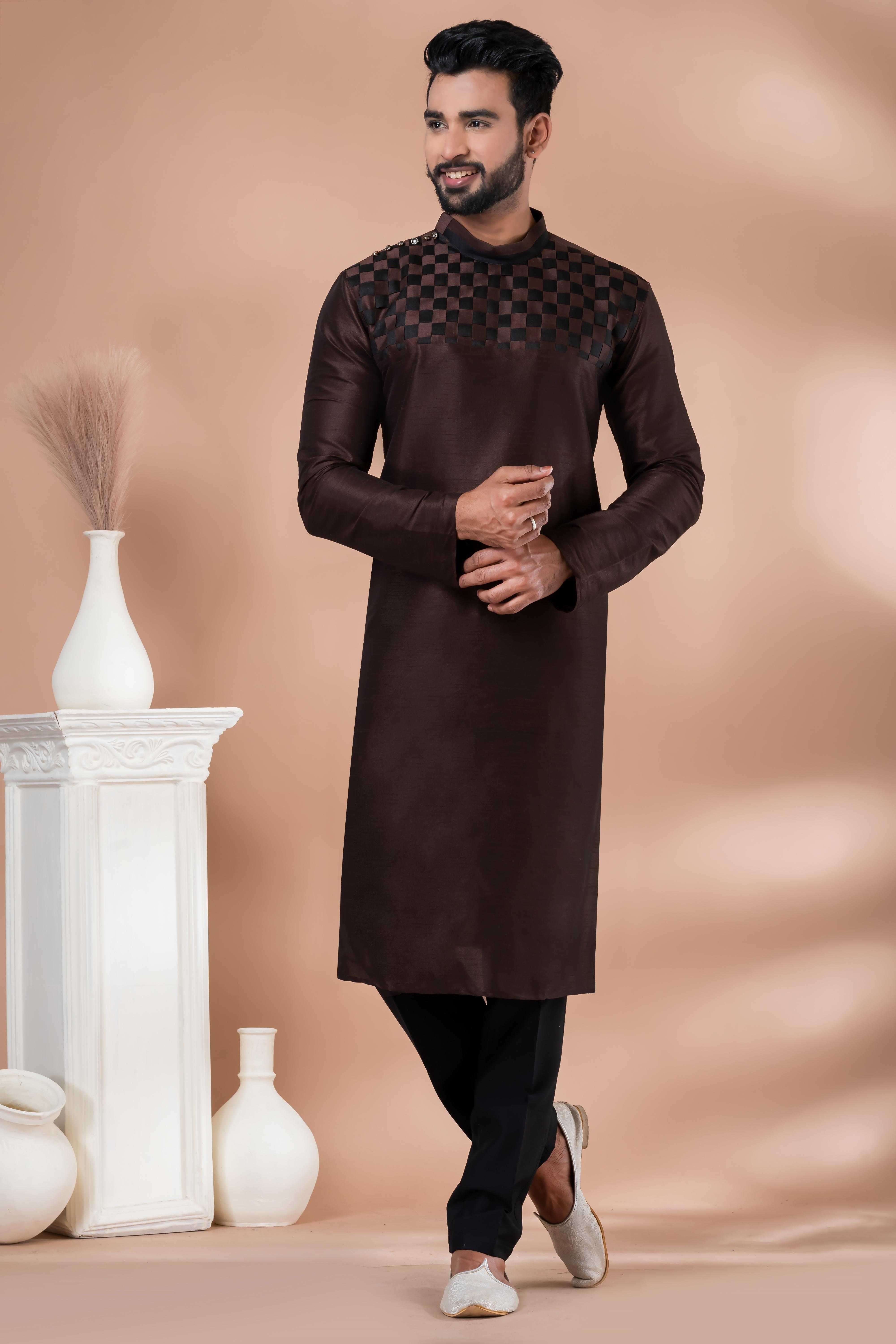 Ynf Banarasi Jacquard RIN223 3397C Mens Wear Wholesale Mens Kurtas Mens Kurta Pyjama Men Wedding kurta Manufacturer