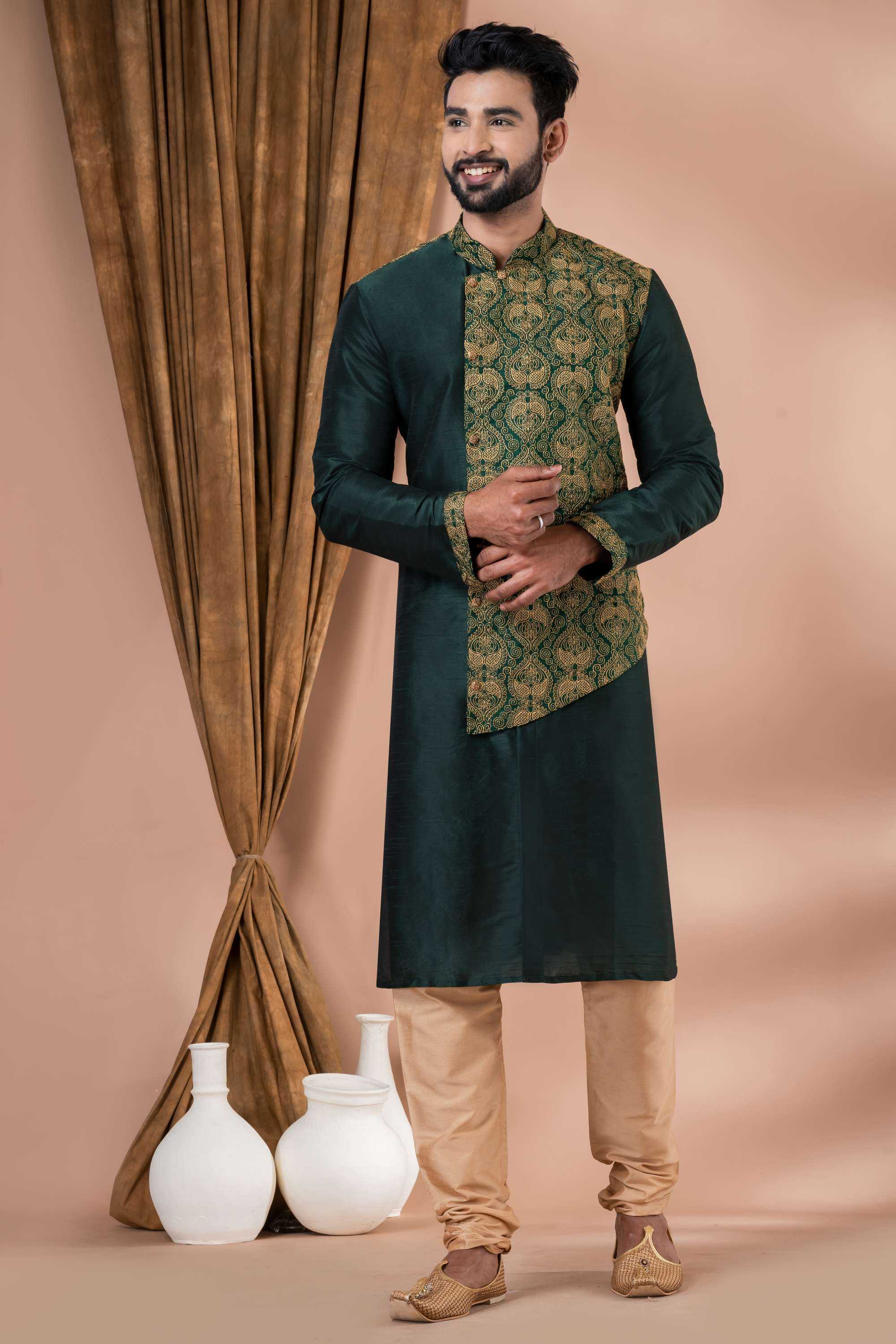 Ynf Banarasi Jacquard RIN223 3426A Mens Wear Wholesale Mens Kurtas Mens Kurta Pyjama Men Wedding kurta Manufacturer