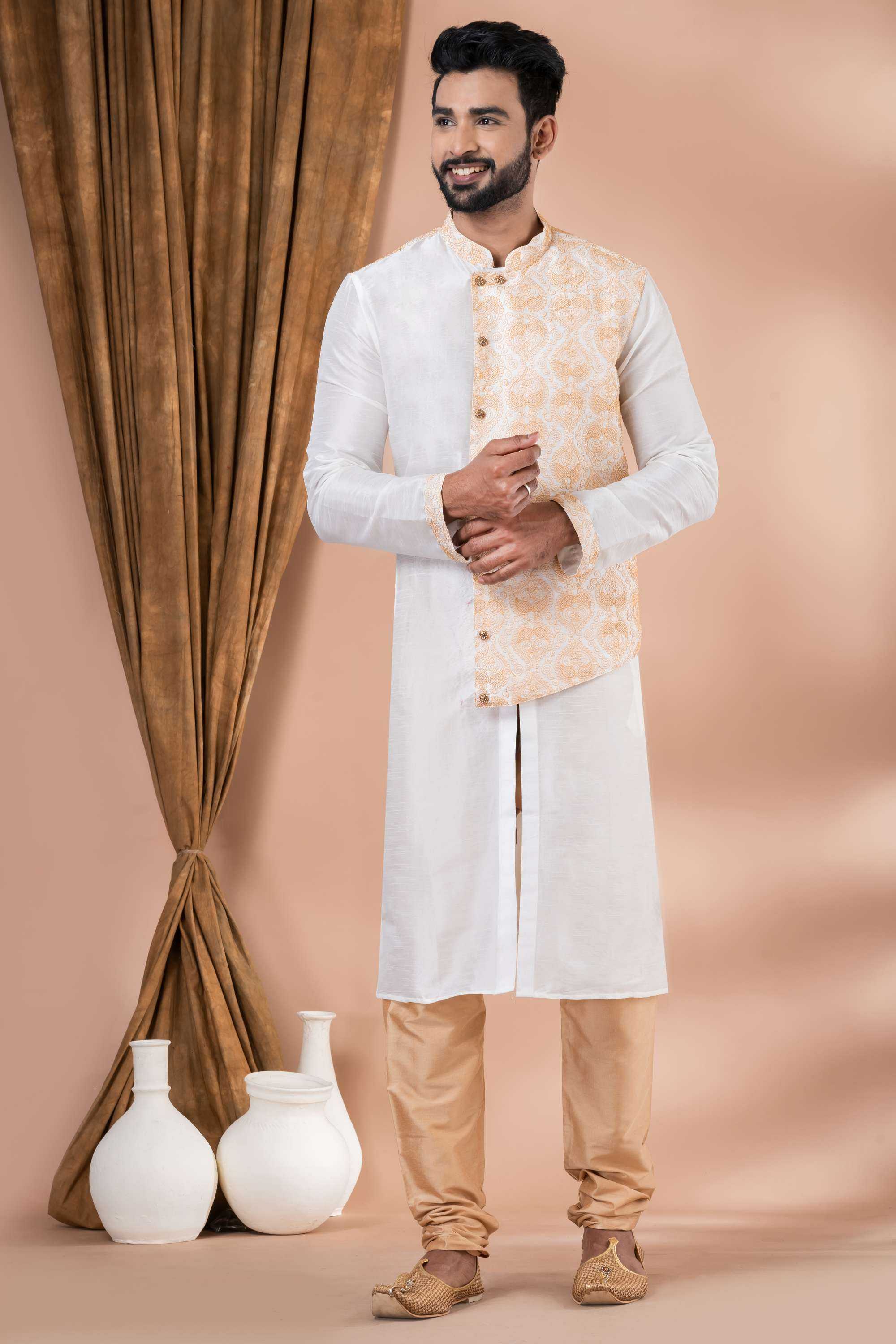 Ynf Banarasi Jacquard RIN223 3427B Mens Wear Wholesale Mens Kurtas Mens Kurta Pyjama Men Wedding kurta Manufacturer