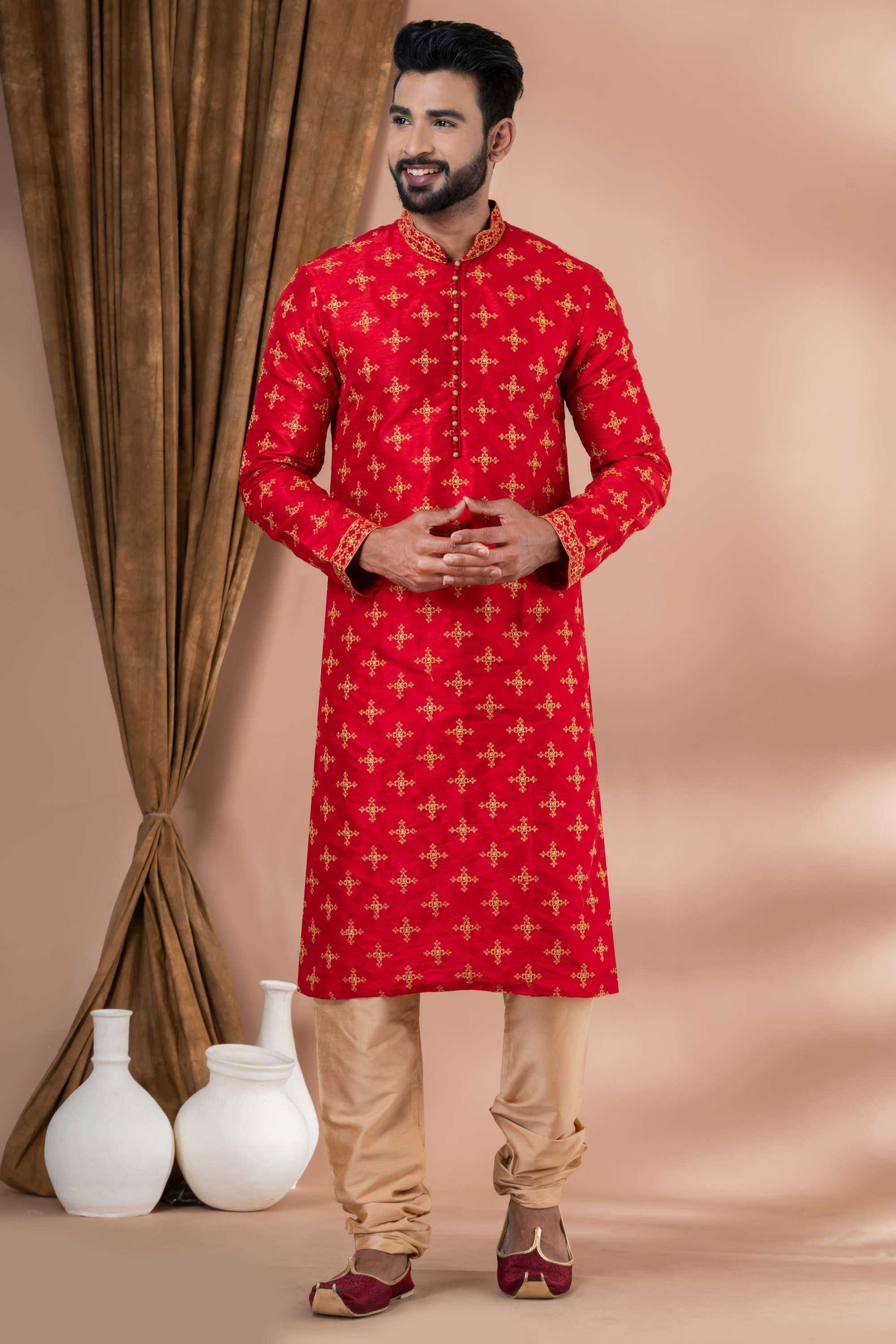 Ynf Banarasi Jacquard RIN223 3428A Mens Wear Wholesale Mens Kurtas Mens Kurta Pyjama Men Wedding kurta Manufacturer