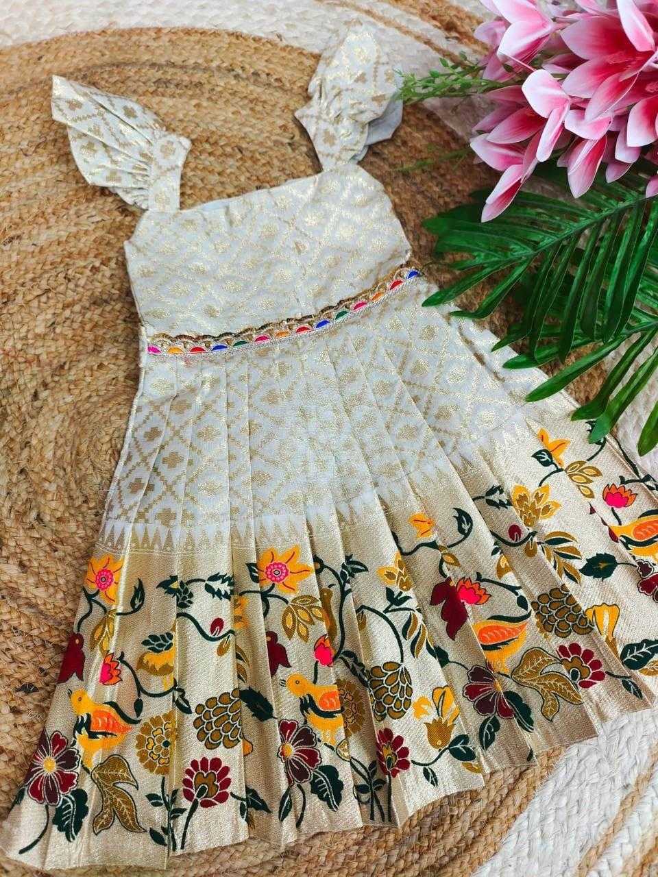 Ynf Banarasi Soft Silk KESH503 8101 Kids Wear Wholesale Kids Gown Kids Ethnic Gowns Manufacturer