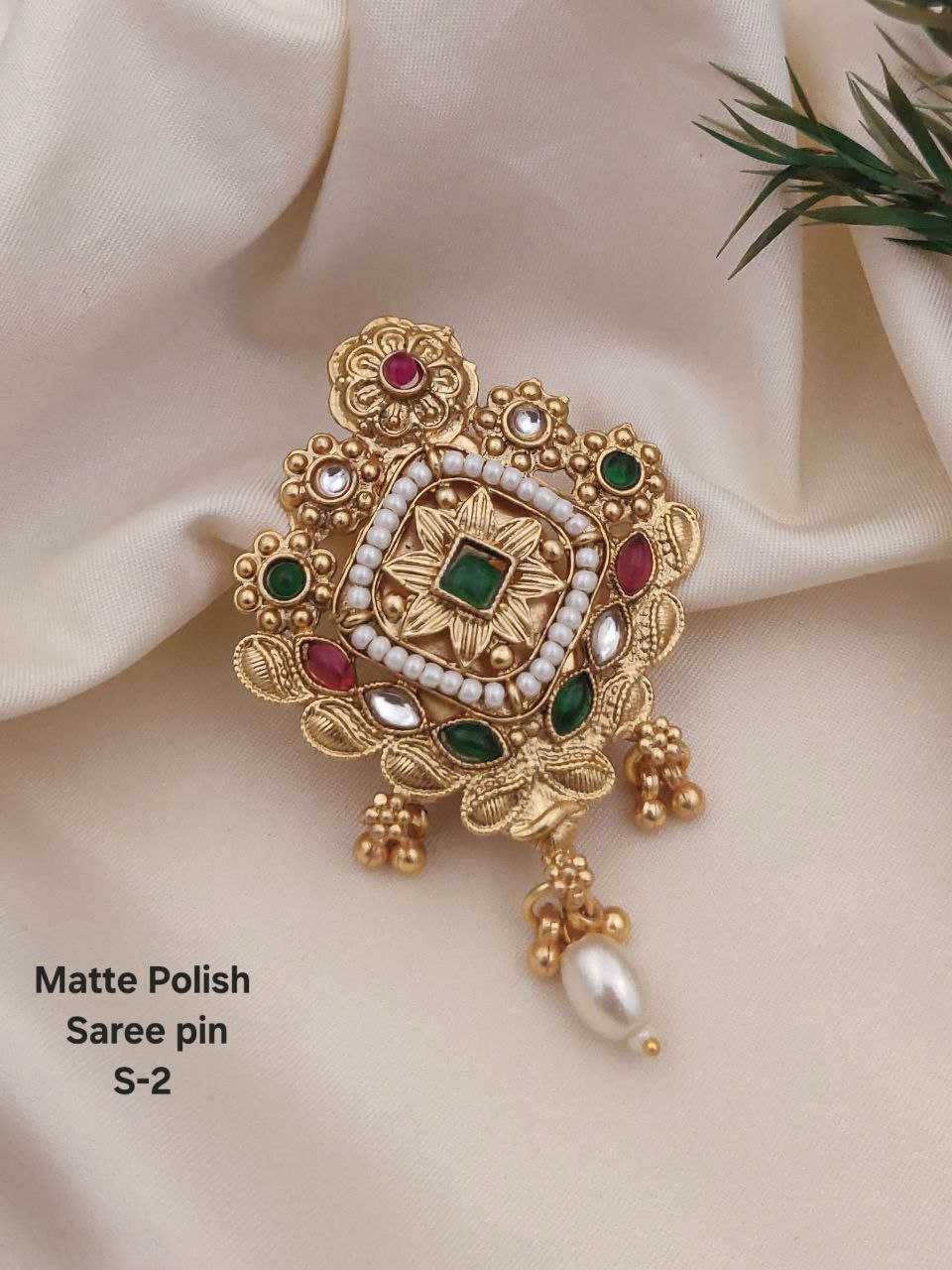 Ynf Brass KESH193 Womens Jewellery Wholesale Antique Saree Pins Silver Saree Pin Manufacturer