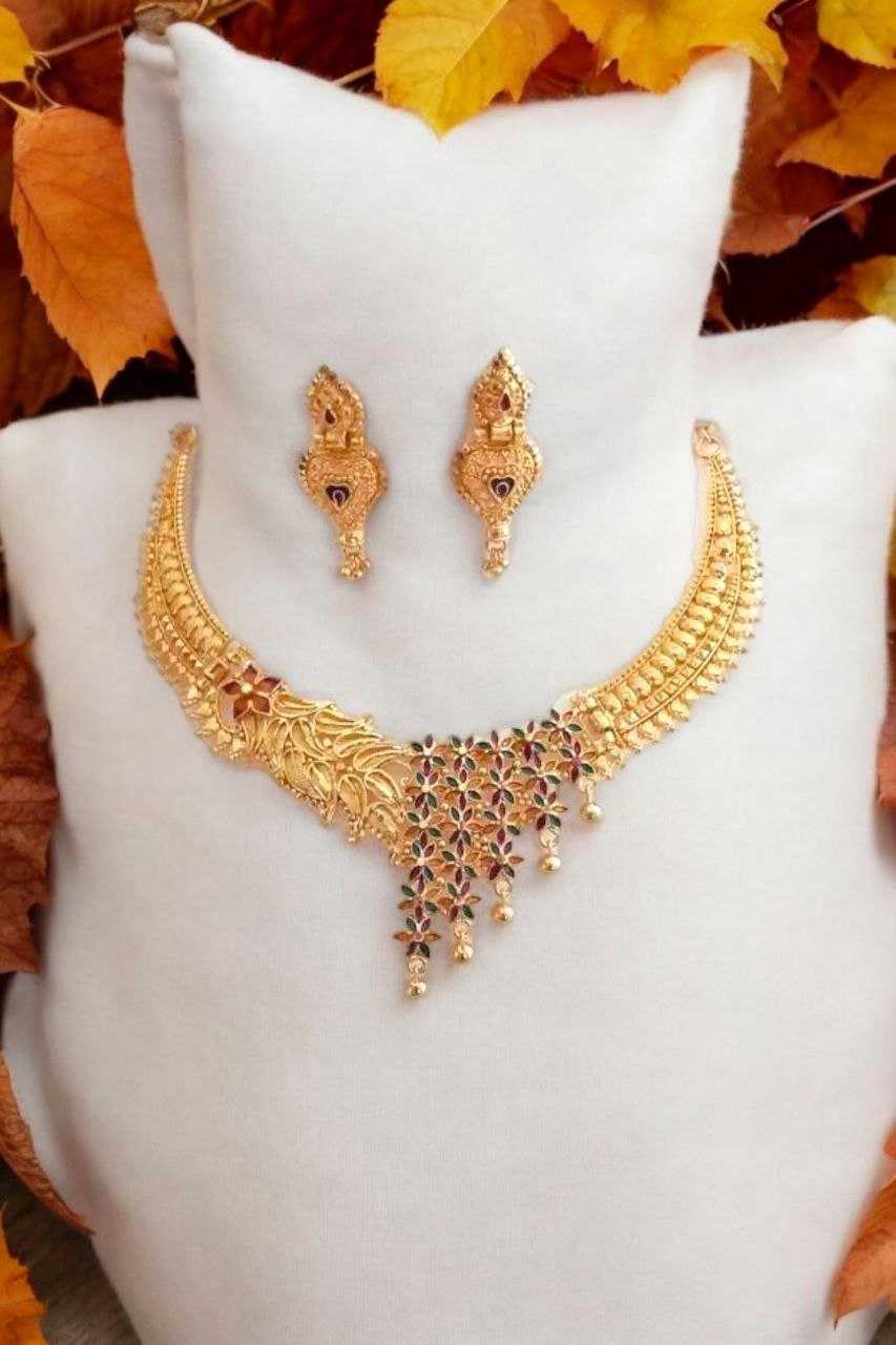 Ynf Brass KESH483 Womens Jewellery Wholesale Necklaces Set Golden Necklace Set Fashion Necklace Manufacturer