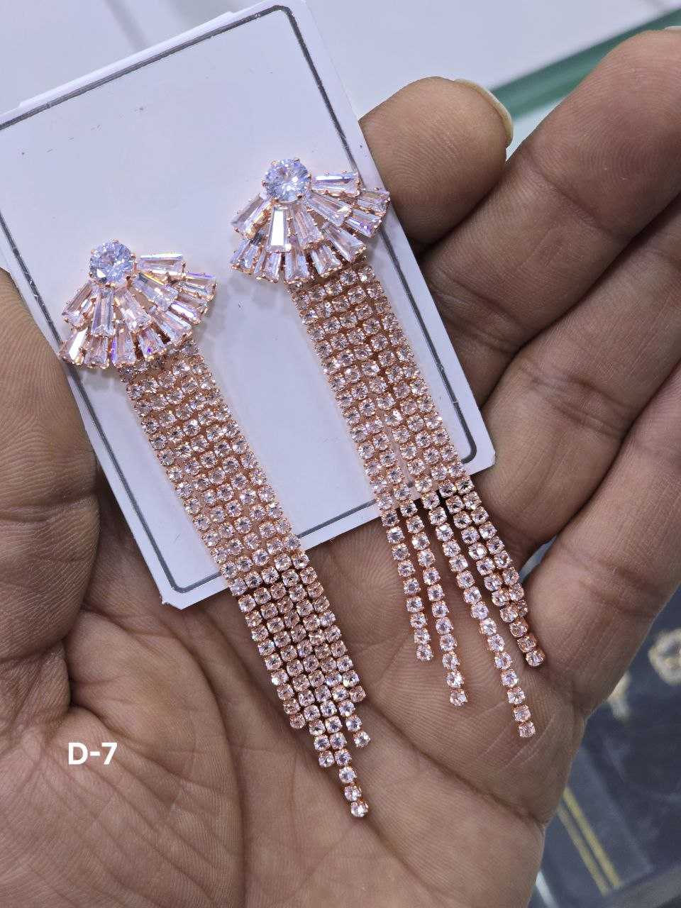 Ynf Brass Womens Jewellery Wholesale Fancy Earrings AD Diamond Earring Long Earrings Manufacturer