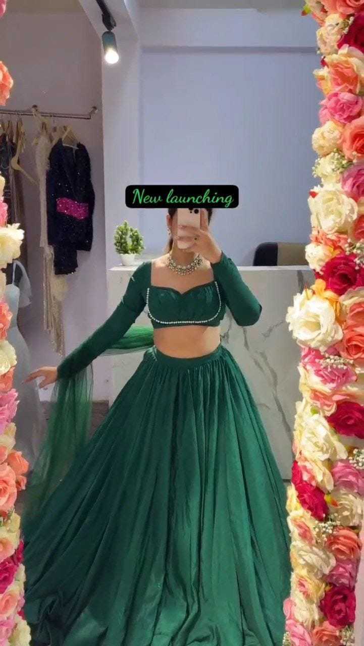 Ynf Burberry Silk RIN157 5255 Lehengas Plus Size Collections Wholesale Designer Lehenga Silk Lehenga Green Lehenga Manufacturer