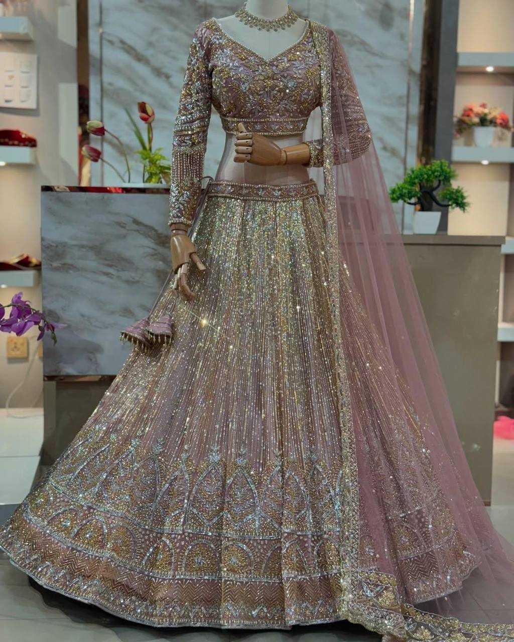 Ynf Butterfly Net RIN108 1765 Lehengas Wholesale Designer Lehenga Fancy Lehenga Embroidered Lehenga Lehenga For Engagement Sequins Lehenga Lehenga With Cancan Manufacturer