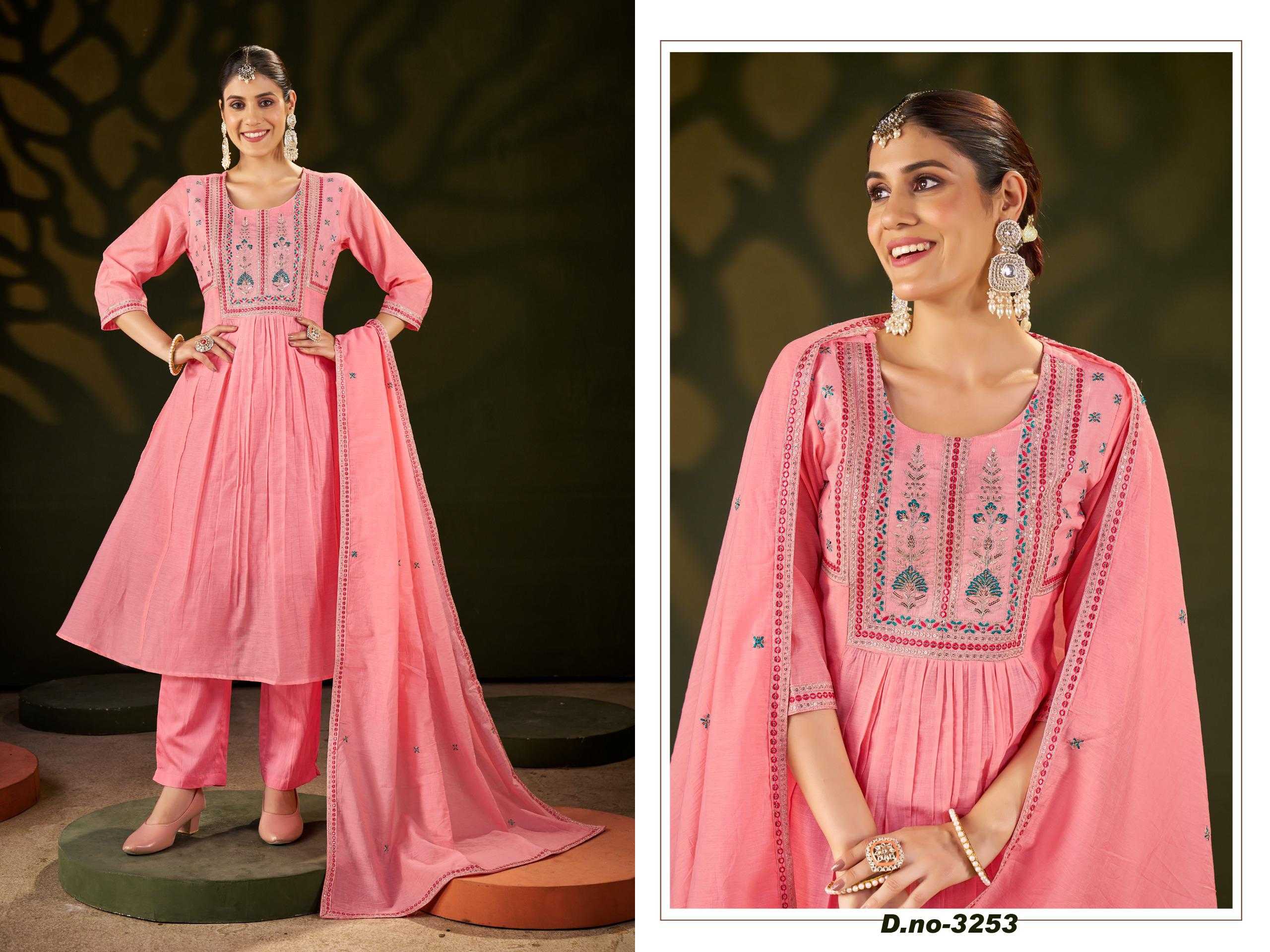 Ynf Chanderi Soft RIN190 3252 Setwise Collections Wholesale Gowns Catalogs Manufacturer